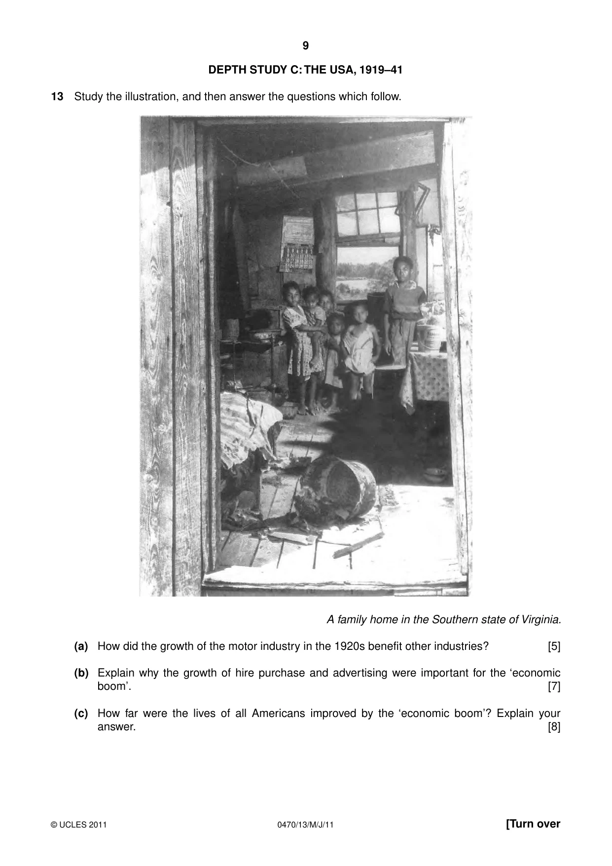 Cambridge IGCSE History 0470 2011 May/June Paper 1 · Variant 3 question paper, page 9 of 20