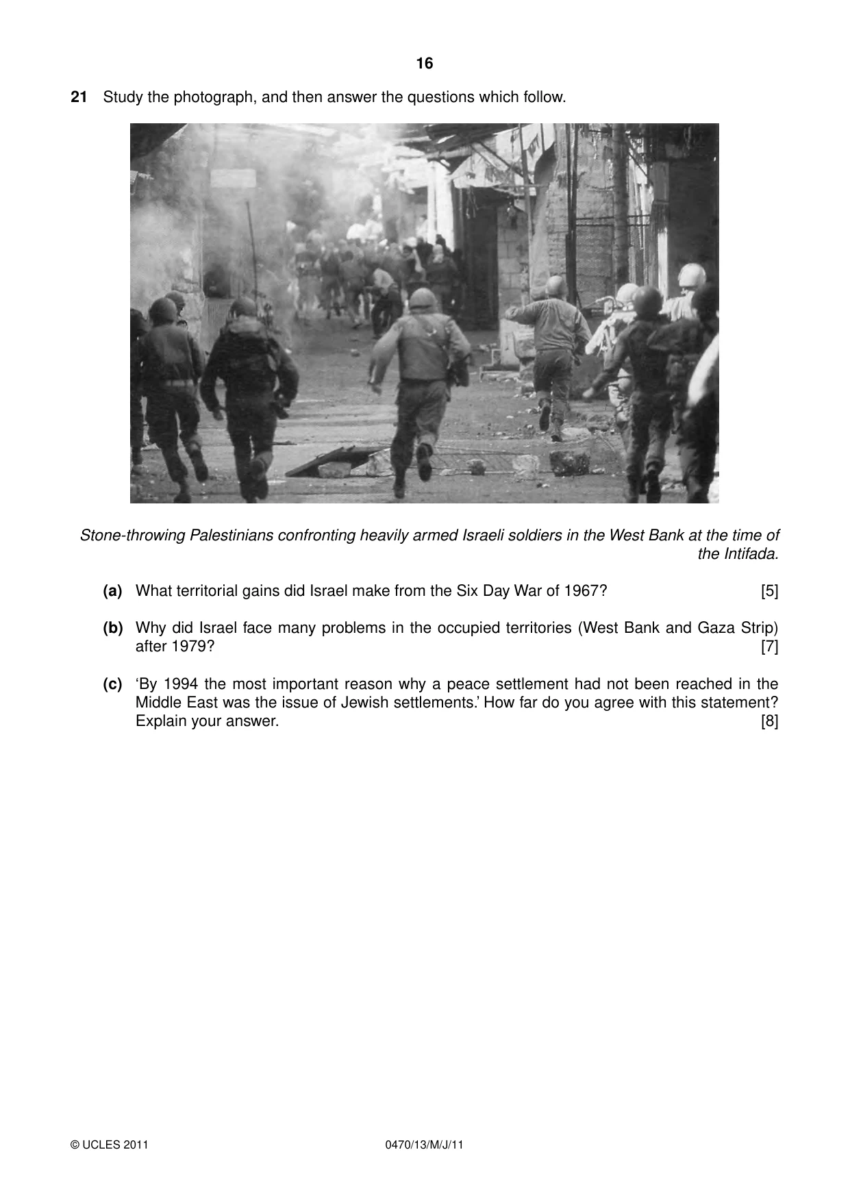 Cambridge IGCSE History 0470 2011 May/June Paper 1 · Variant 3 question paper, page 16 of 20