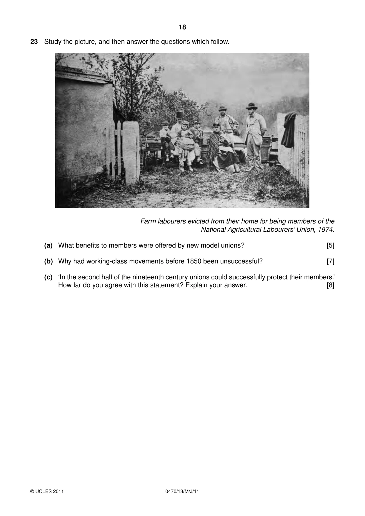 Cambridge IGCSE History 0470 2011 May/June Paper 1 · Variant 3 question paper, page 18 of 20
