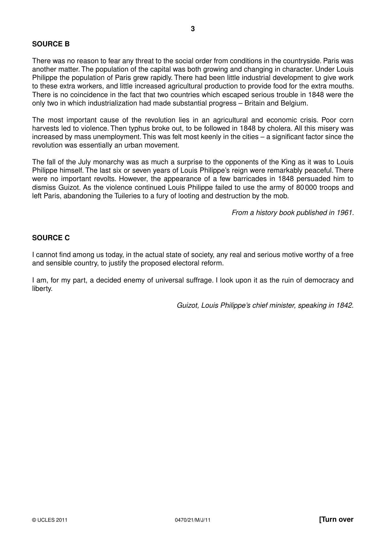 Cambridge IGCSE History 0470 2011 May/June Paper 2 · Variant 1 question paper, page 3 of 12