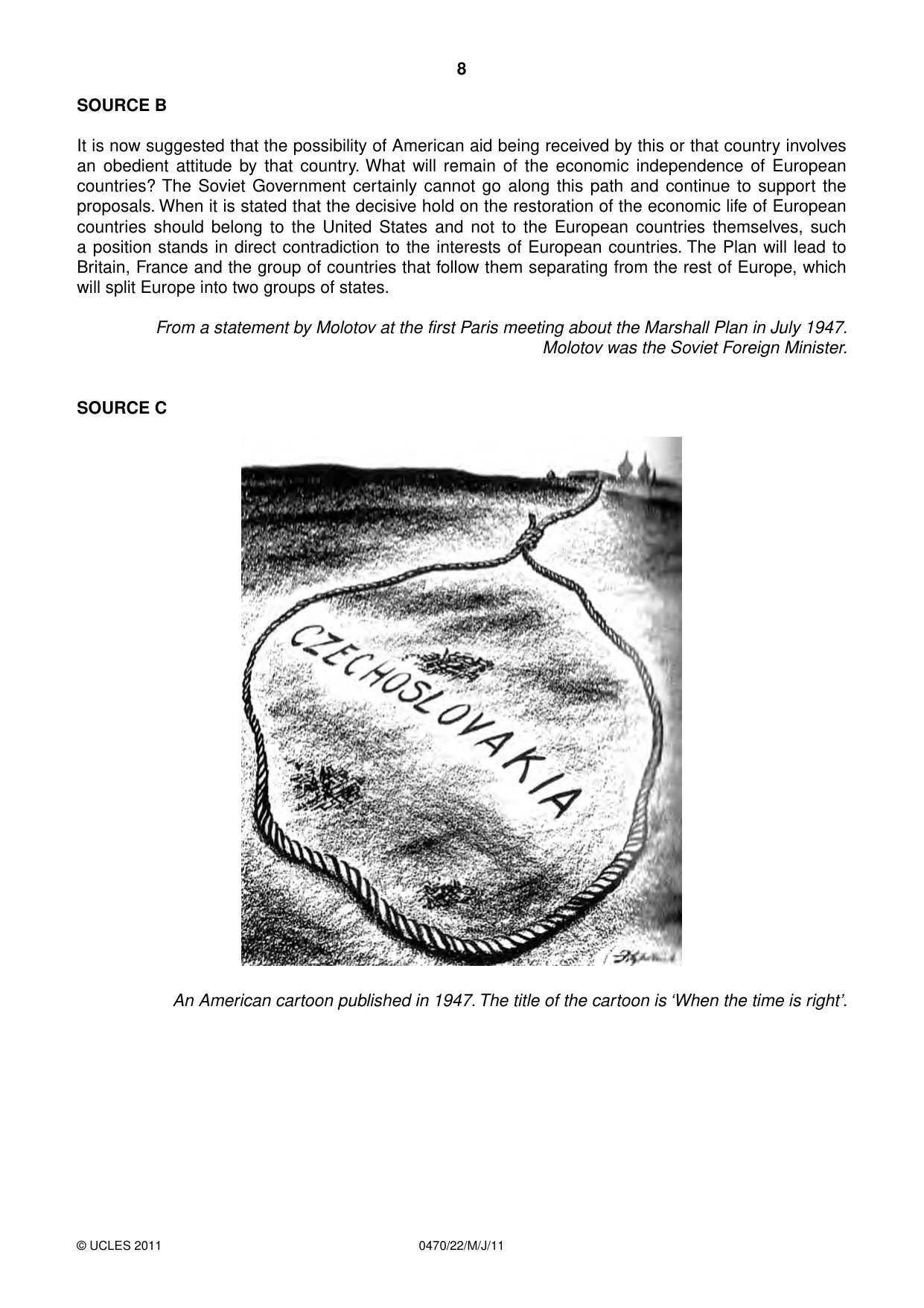 Cambridge IGCSE History 0470 2011 May/June Paper 2 · Variant 2 question paper, page 8 of 12