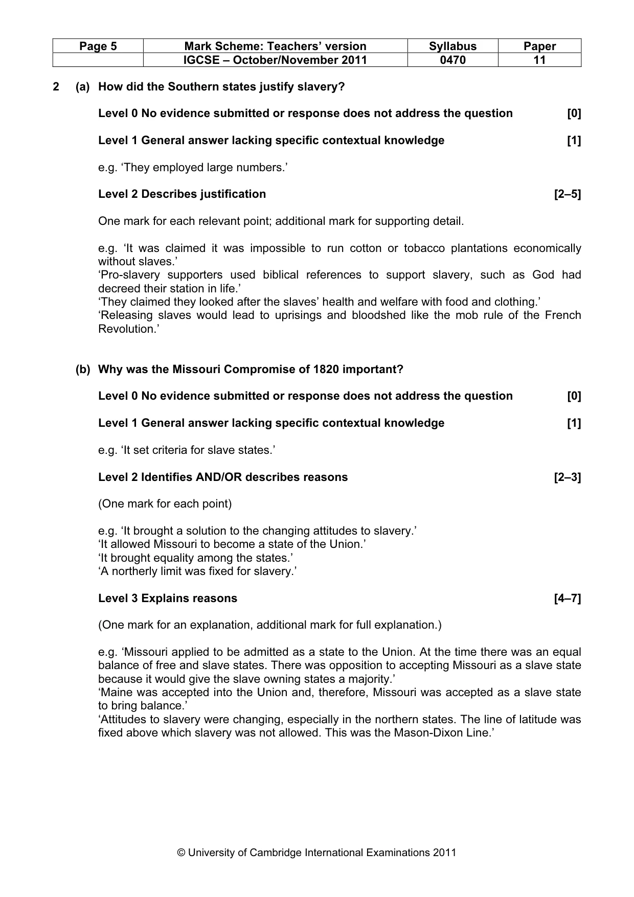 Mark scheme, page 5 of 59