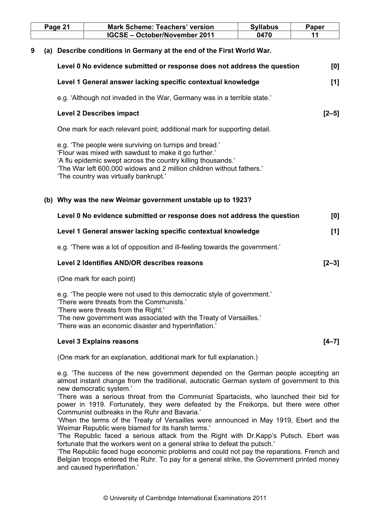 Mark scheme, page 21 of 59