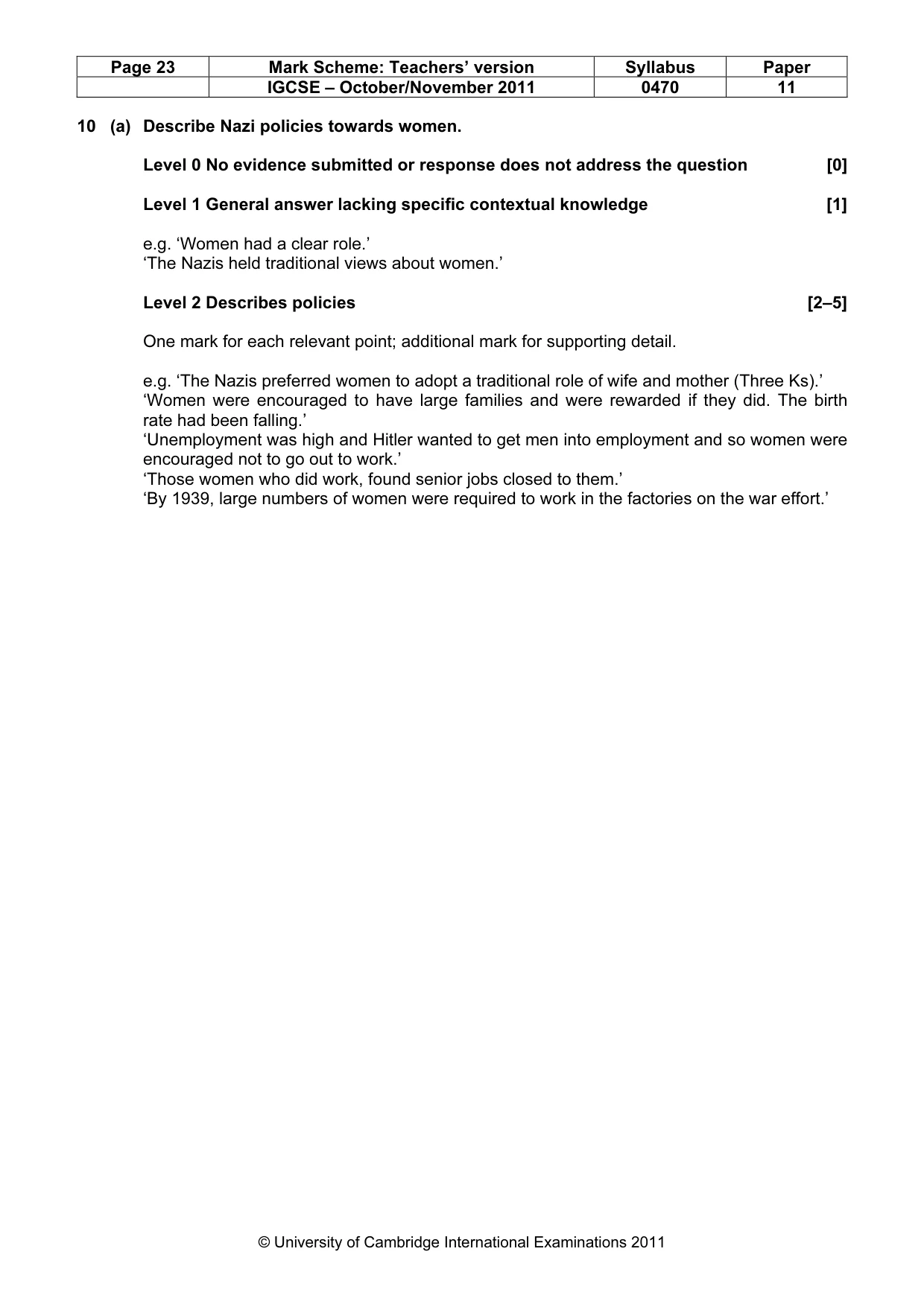 Mark scheme, page 23 of 59