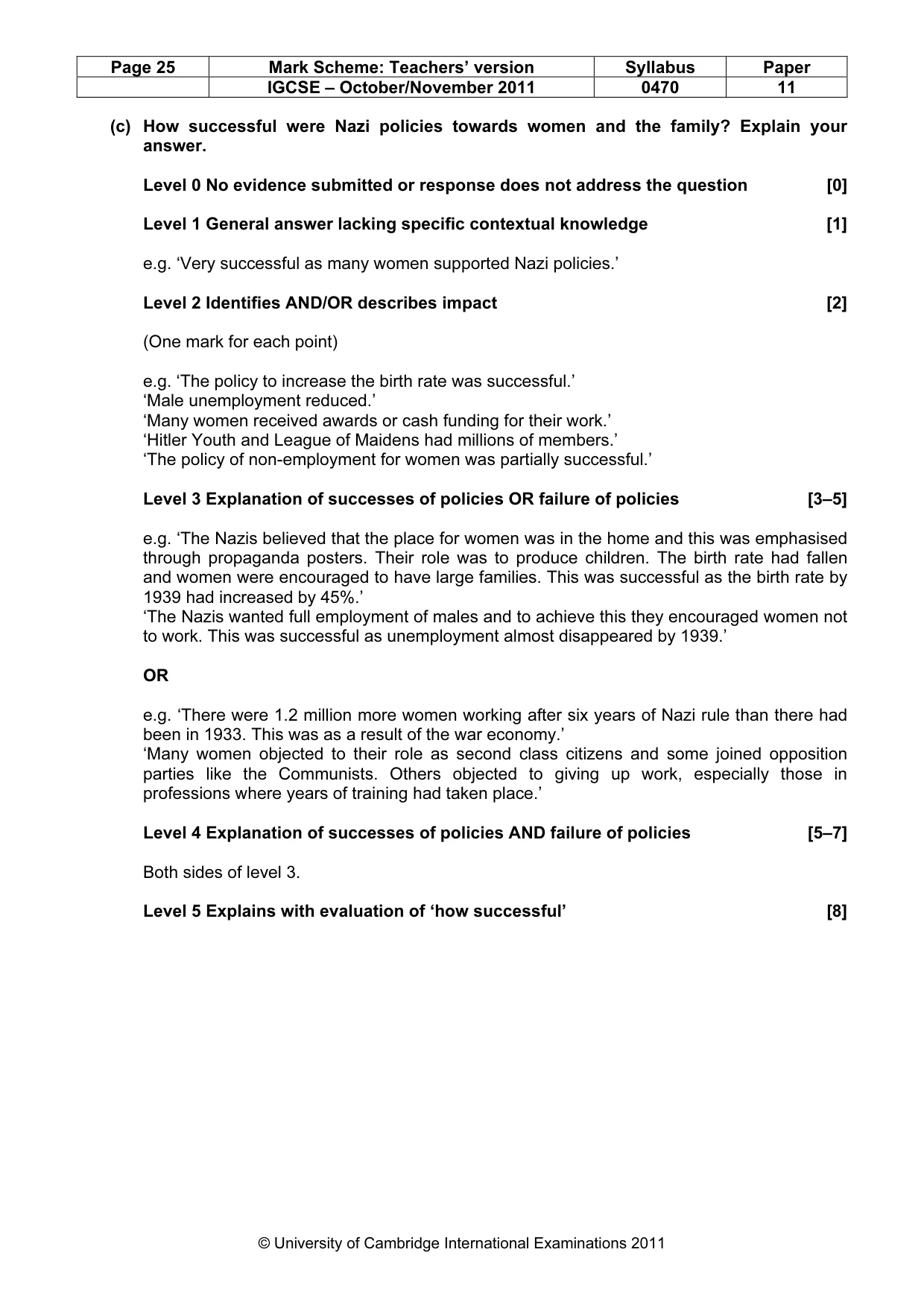 Mark scheme, page 25 of 59