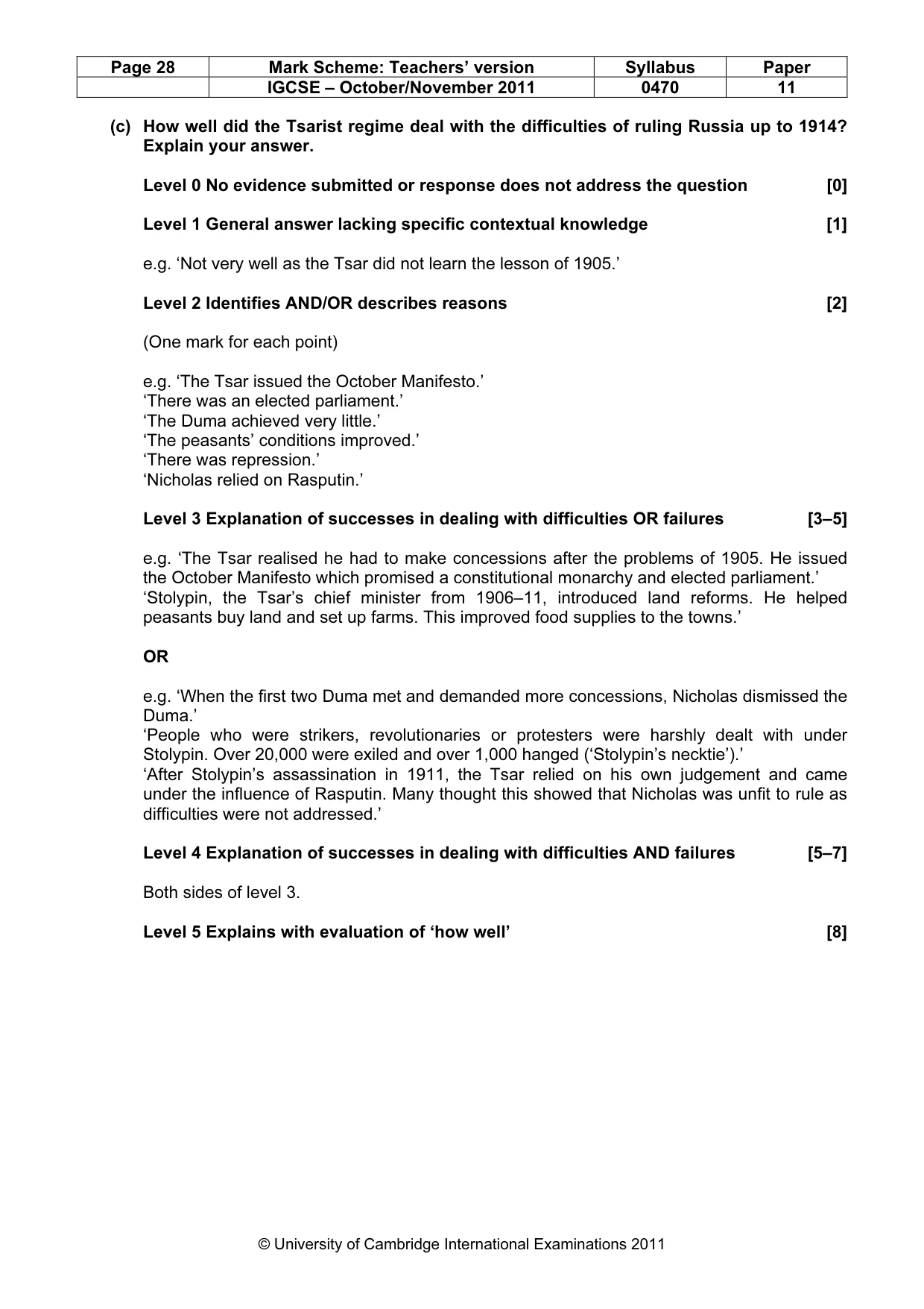 Mark scheme, page 28 of 59