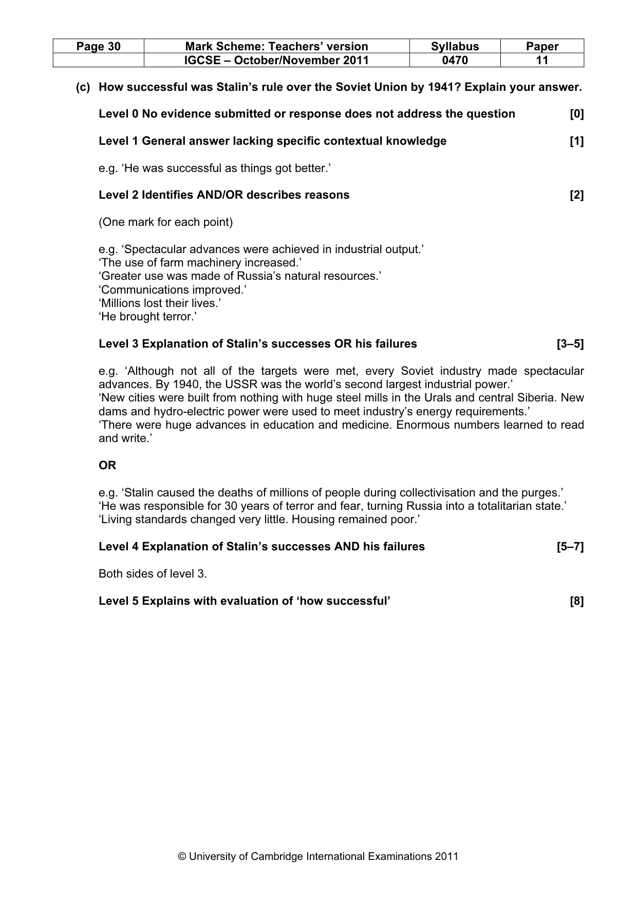 Mark scheme, page 30 of 59