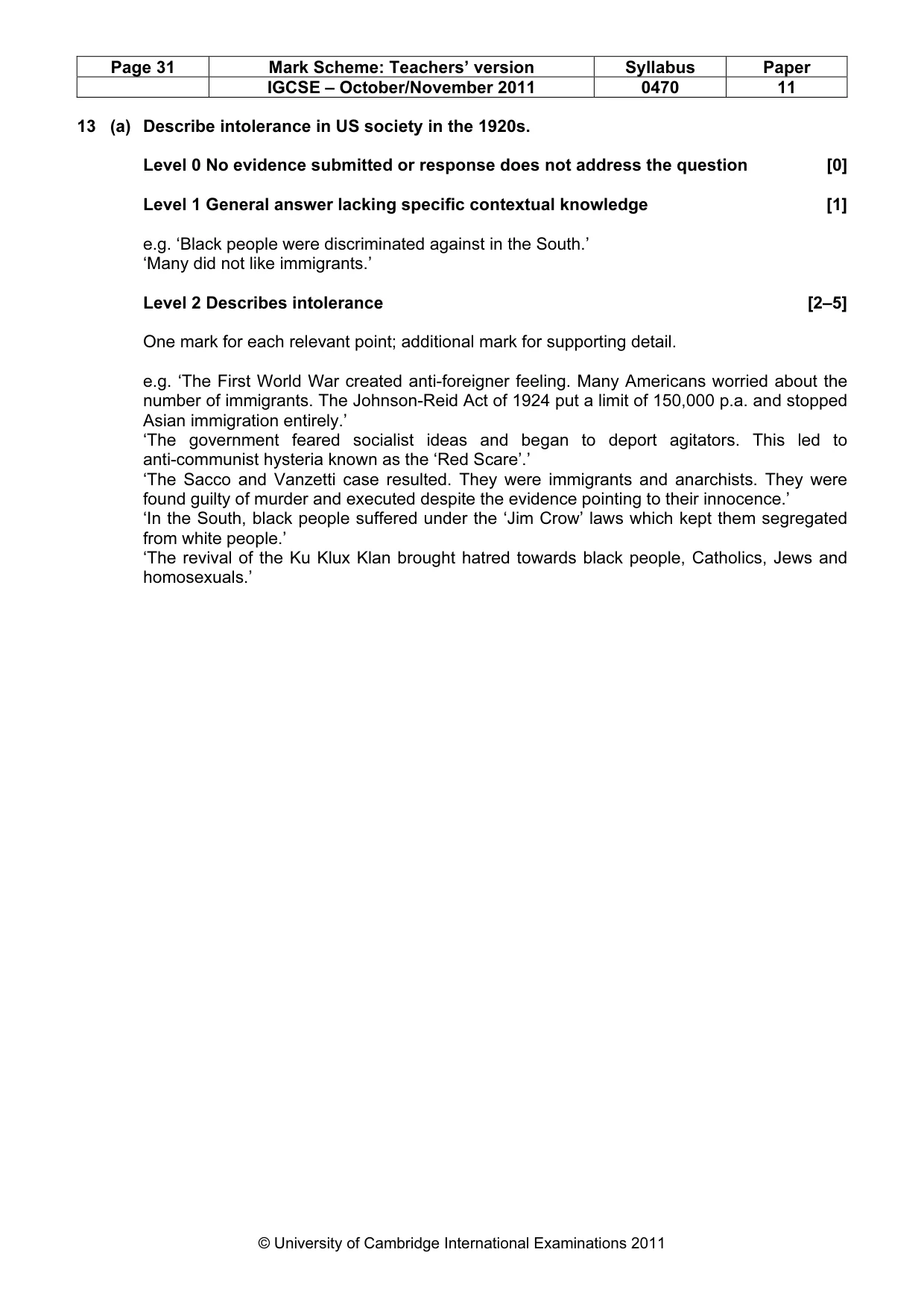 Mark scheme, page 31 of 59