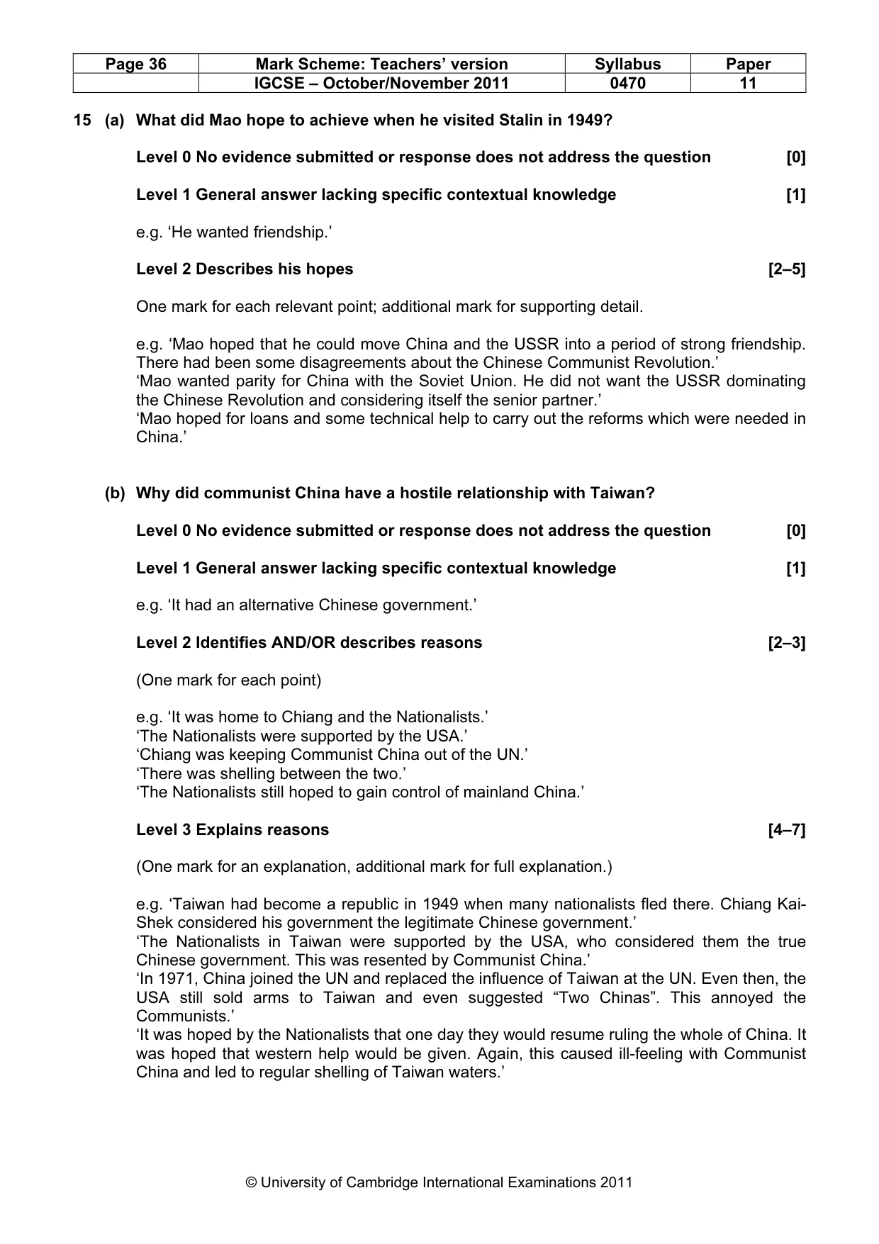 Mark scheme, page 36 of 59