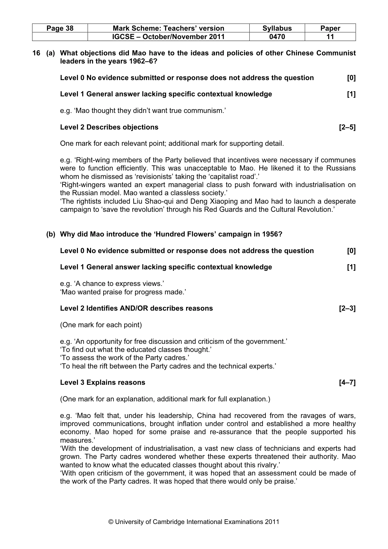 Mark scheme, page 38 of 59