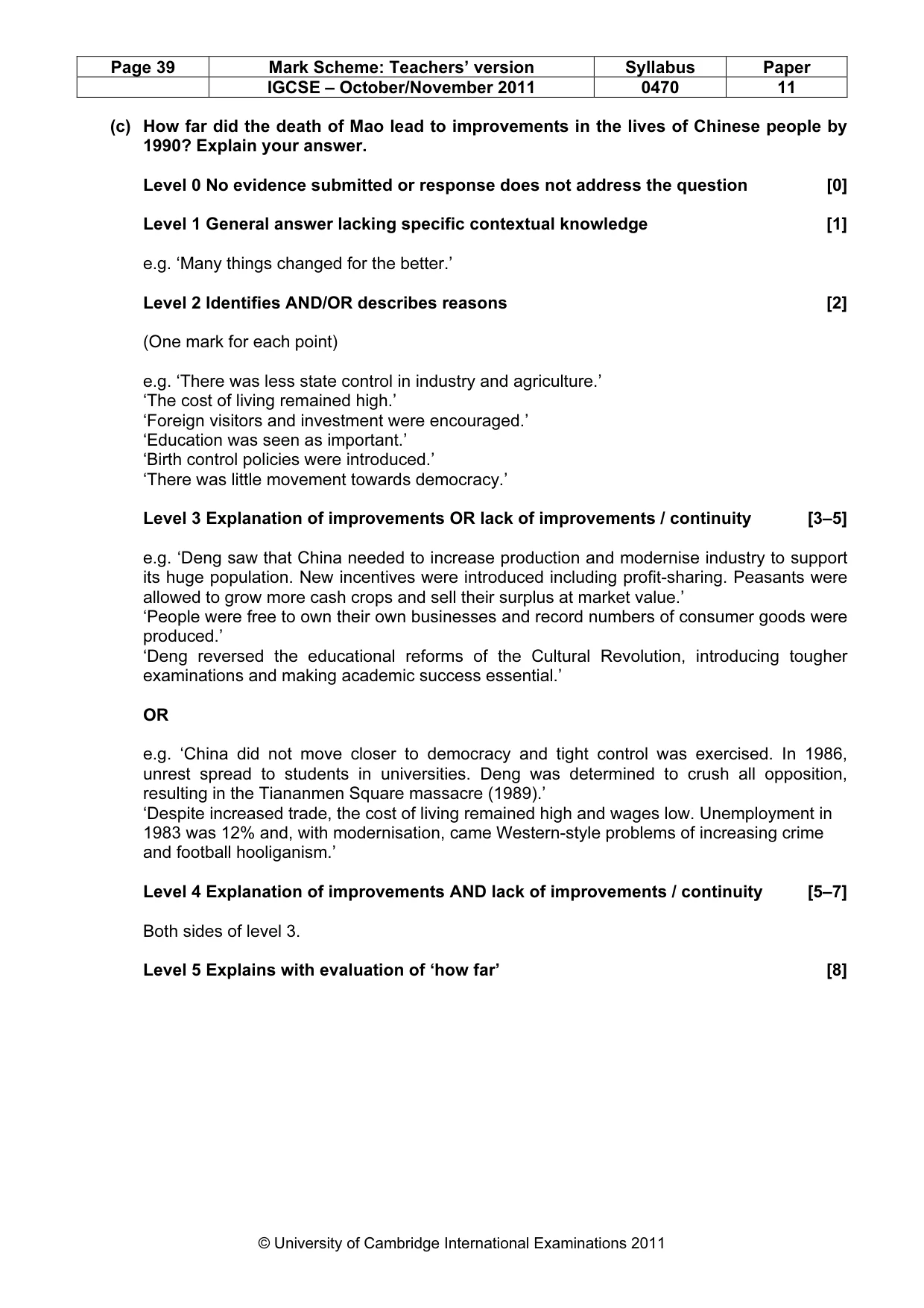 Mark scheme, page 39 of 59