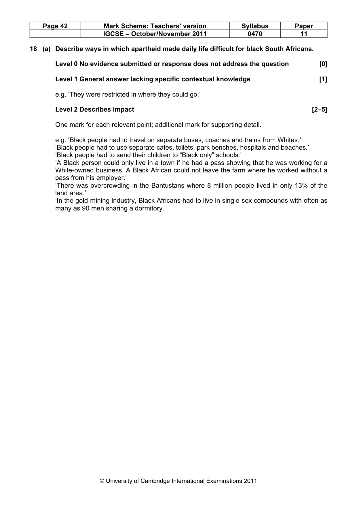 Mark scheme, page 42 of 59