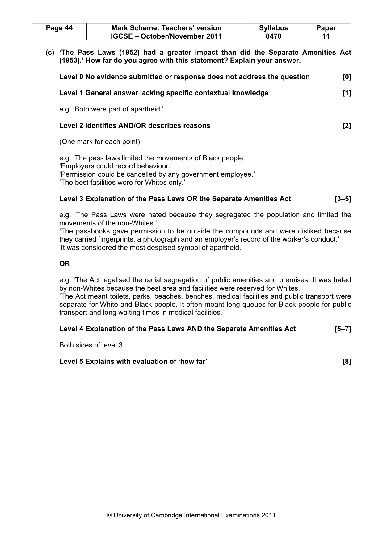 Mark scheme, page 44 of 59