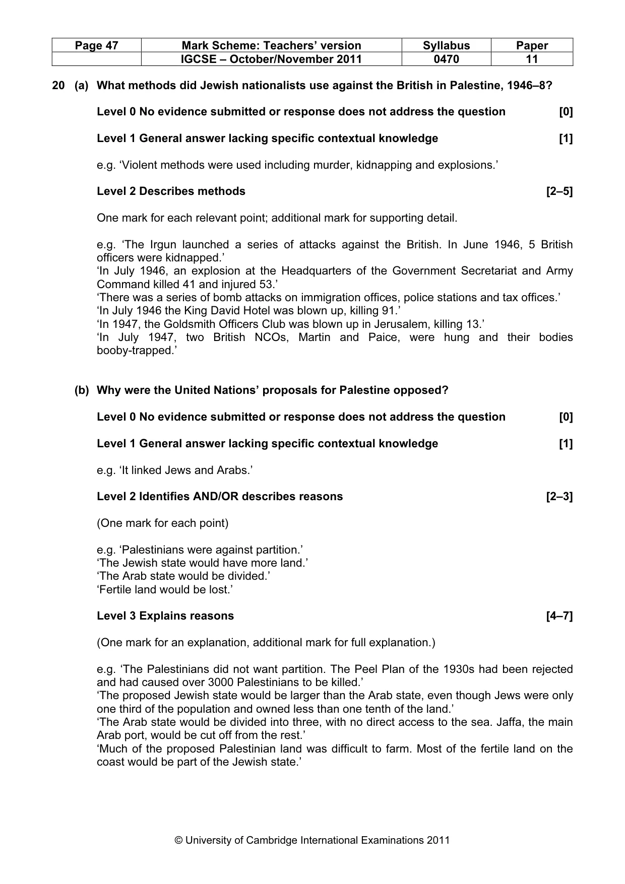 Mark scheme, page 47 of 59