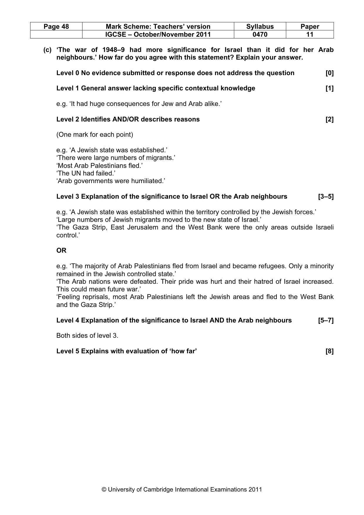 Mark scheme, page 48 of 59