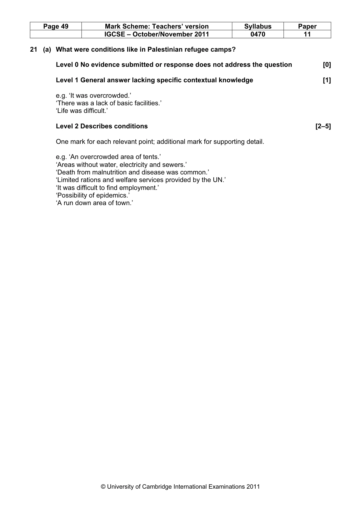 Mark scheme, page 49 of 59