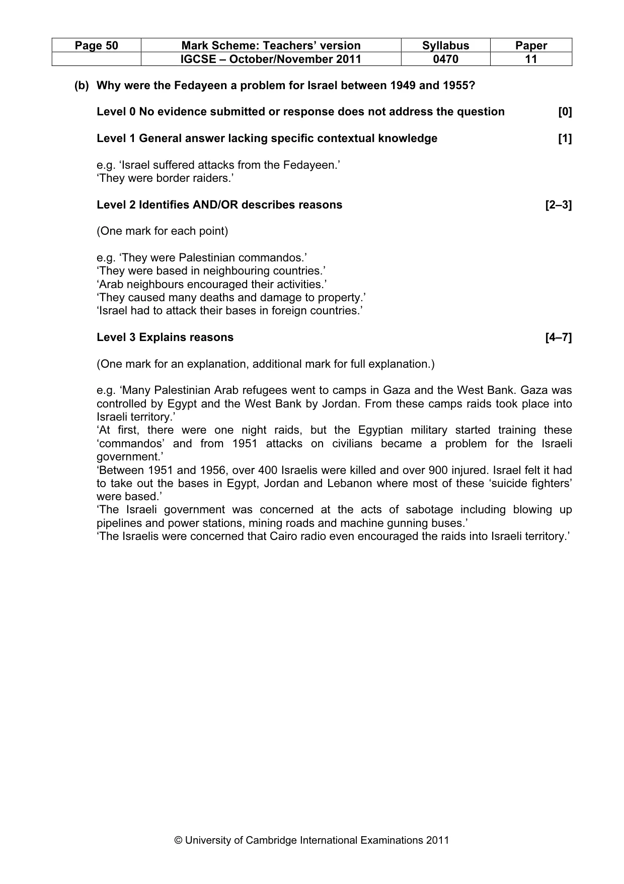 Mark scheme, page 50 of 59