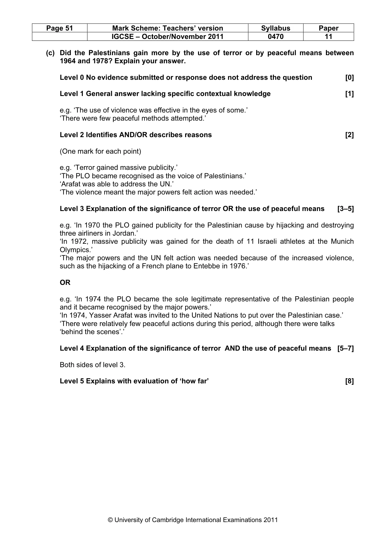 Mark scheme, page 51 of 59