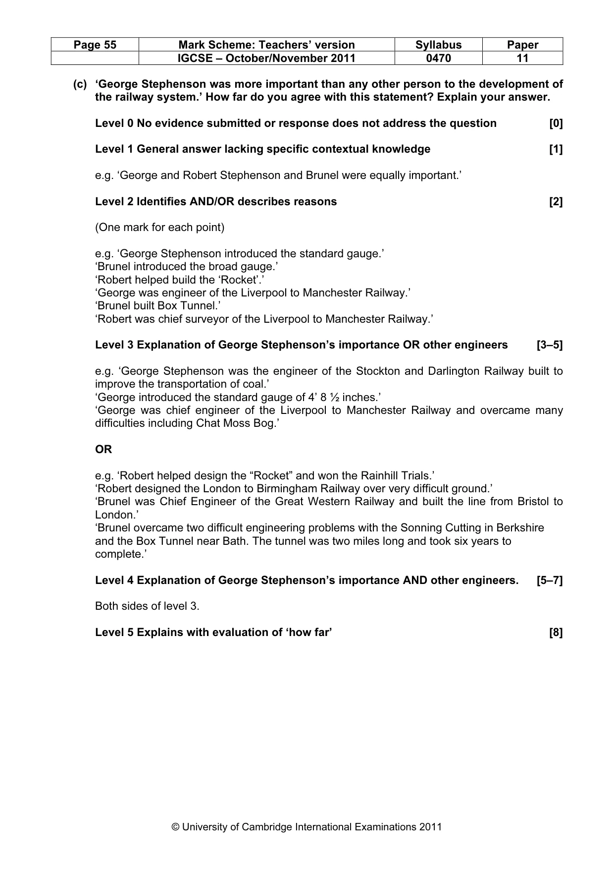 Mark scheme, page 55 of 59