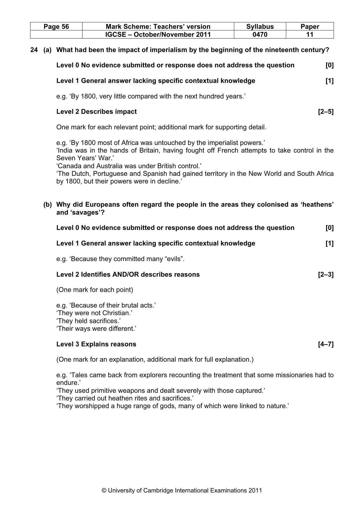 Mark scheme, page 56 of 59