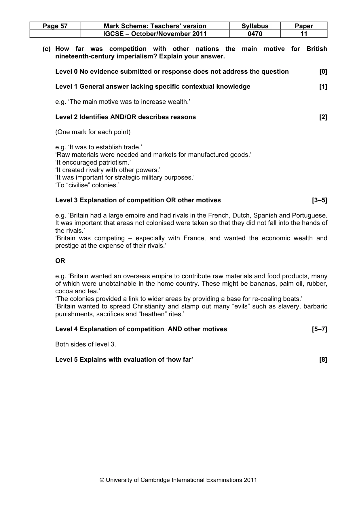 Mark scheme, page 57 of 59