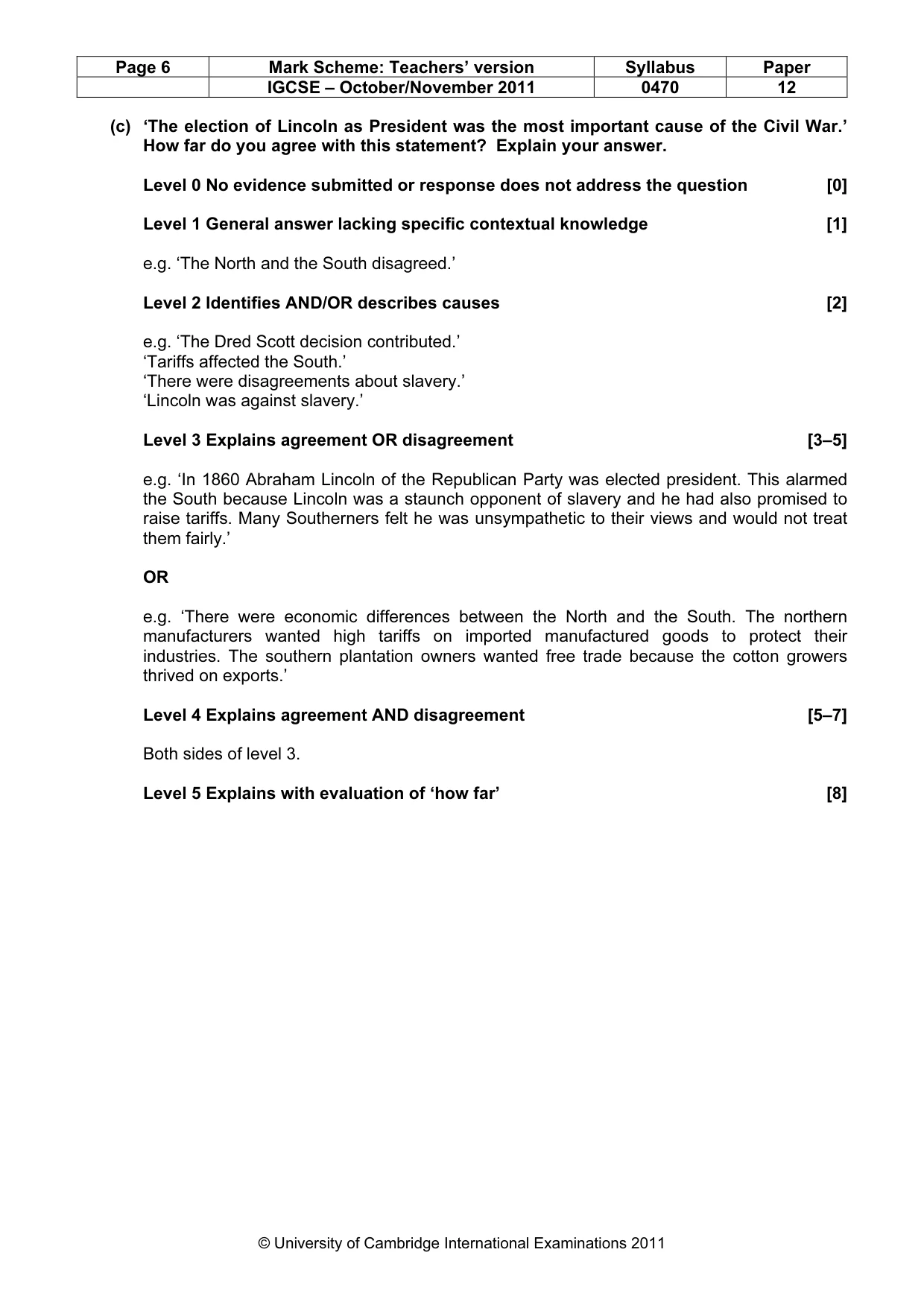 Mark scheme, page 6 of 52