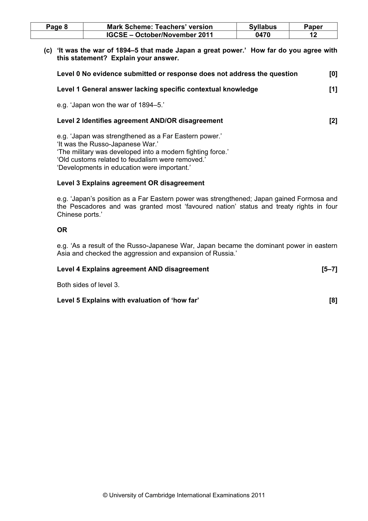 Mark scheme, page 8 of 52