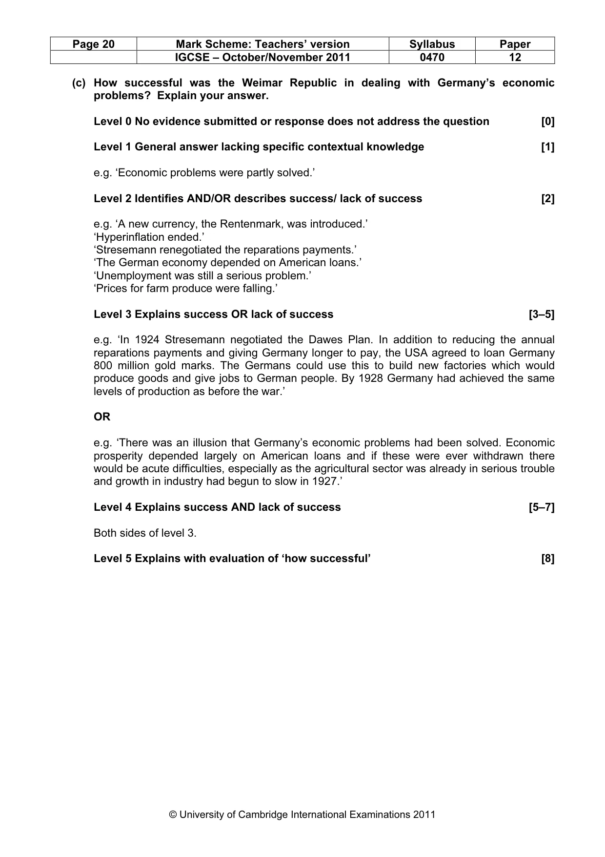 Mark scheme, page 20 of 52