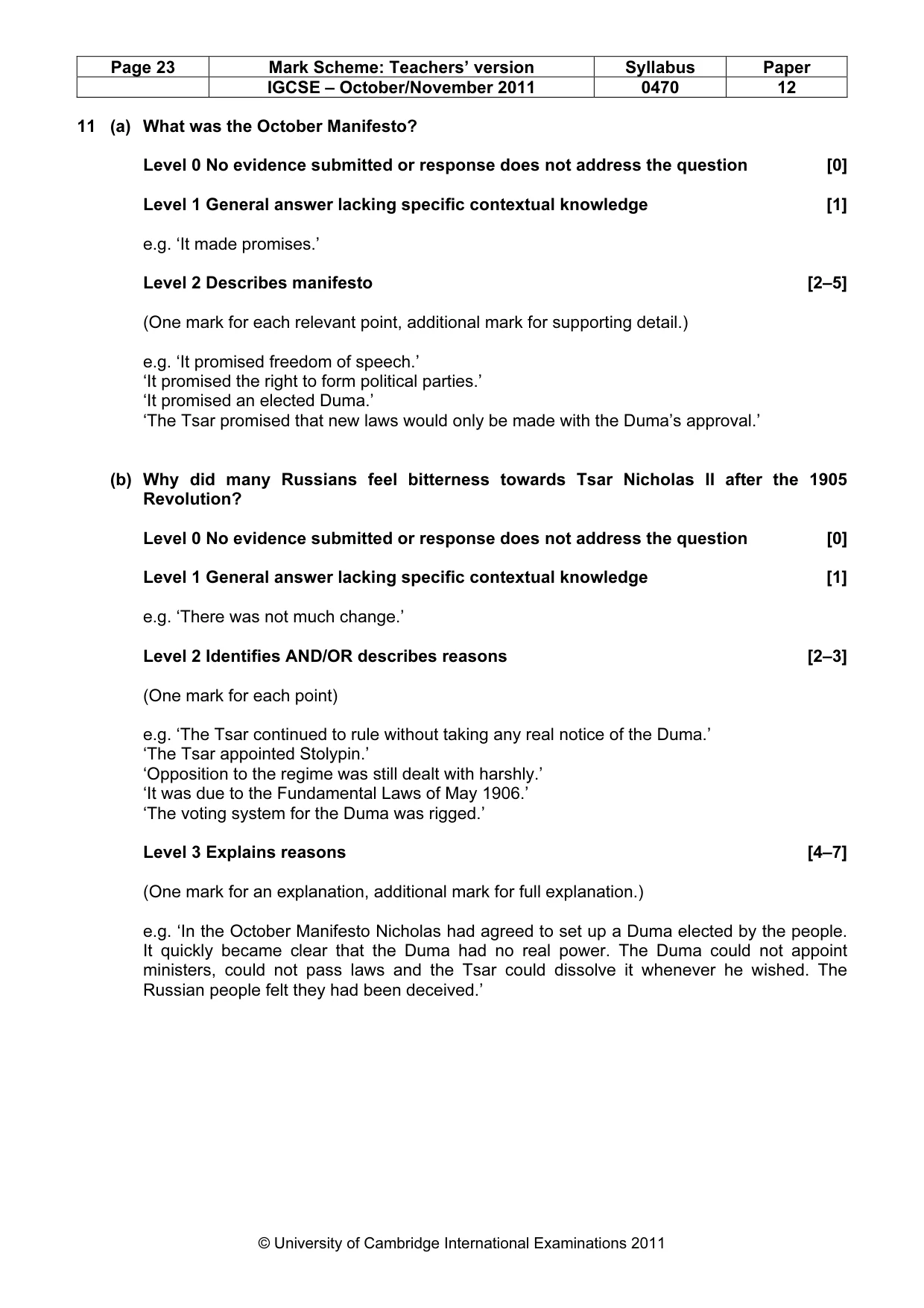 Mark scheme, page 23 of 52
