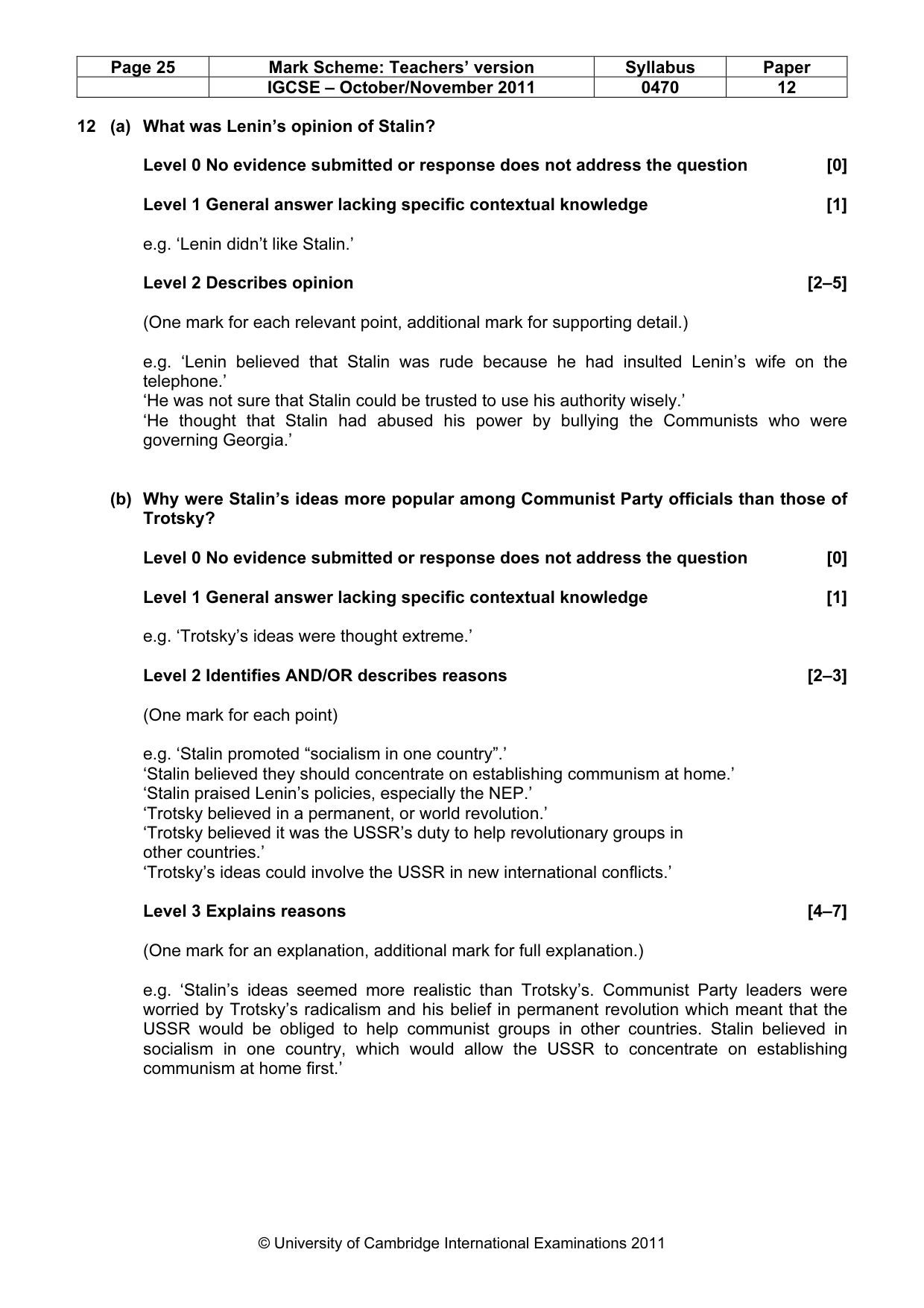 Mark scheme, page 25 of 52