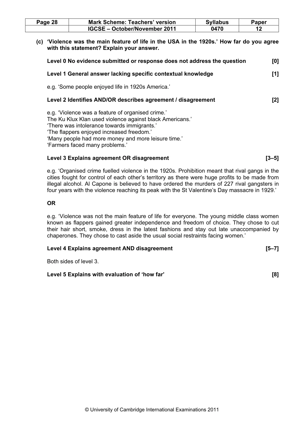 Mark scheme, page 28 of 52