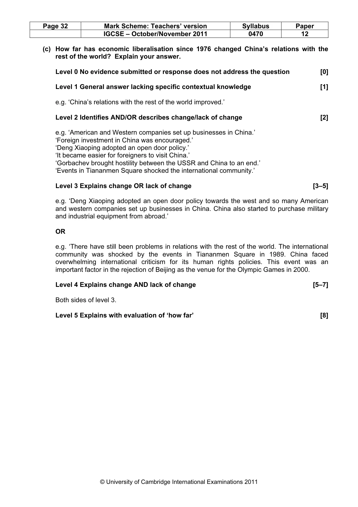 Mark scheme, page 32 of 52
