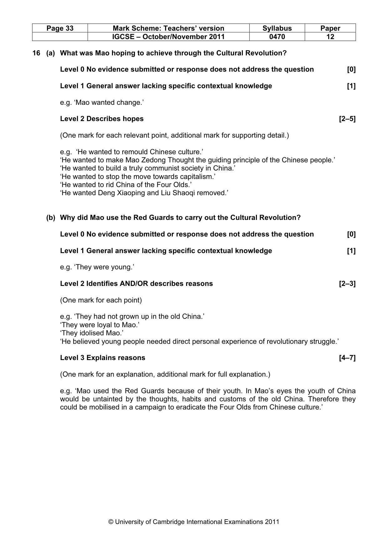 Mark scheme, page 33 of 52