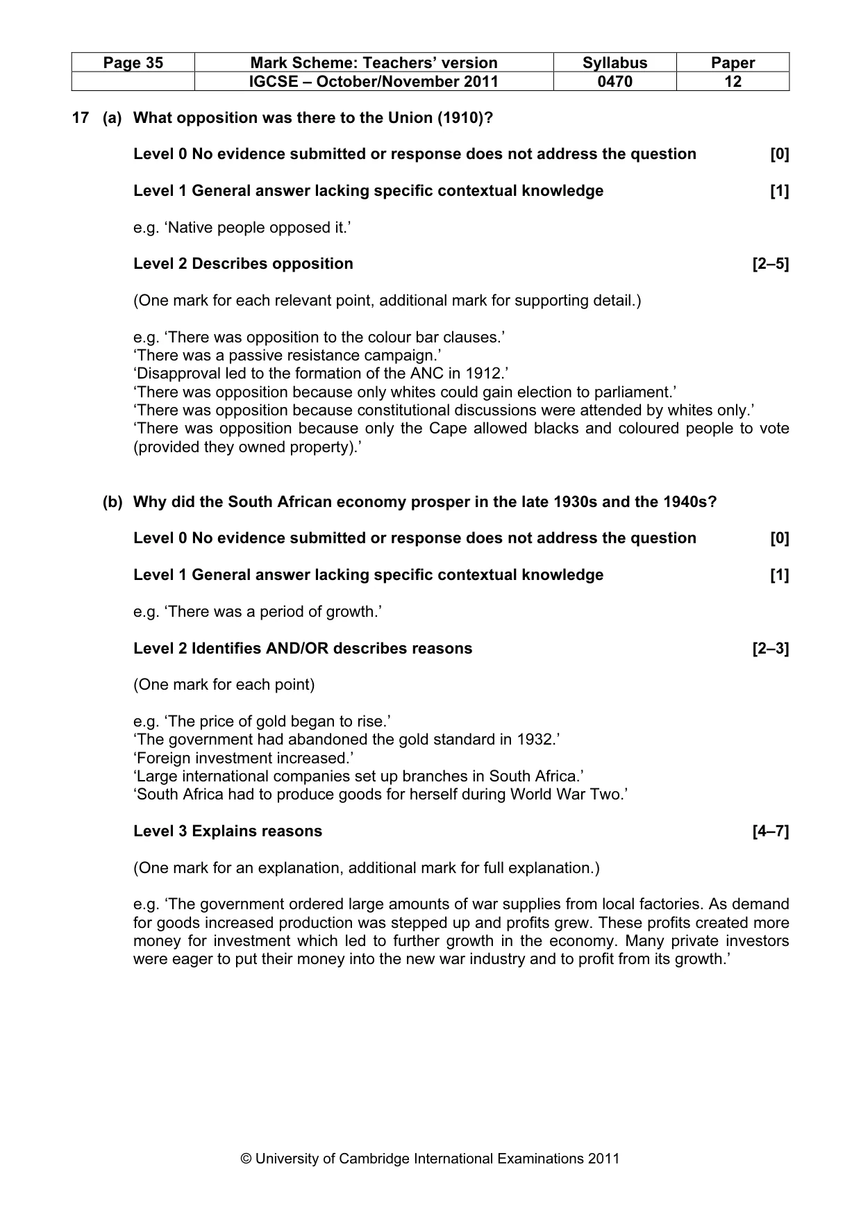 Mark scheme, page 35 of 52