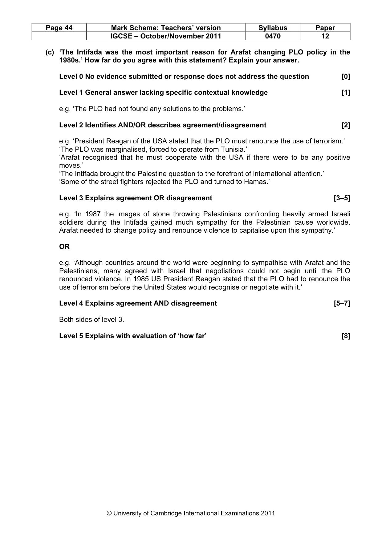 Mark scheme, page 44 of 52