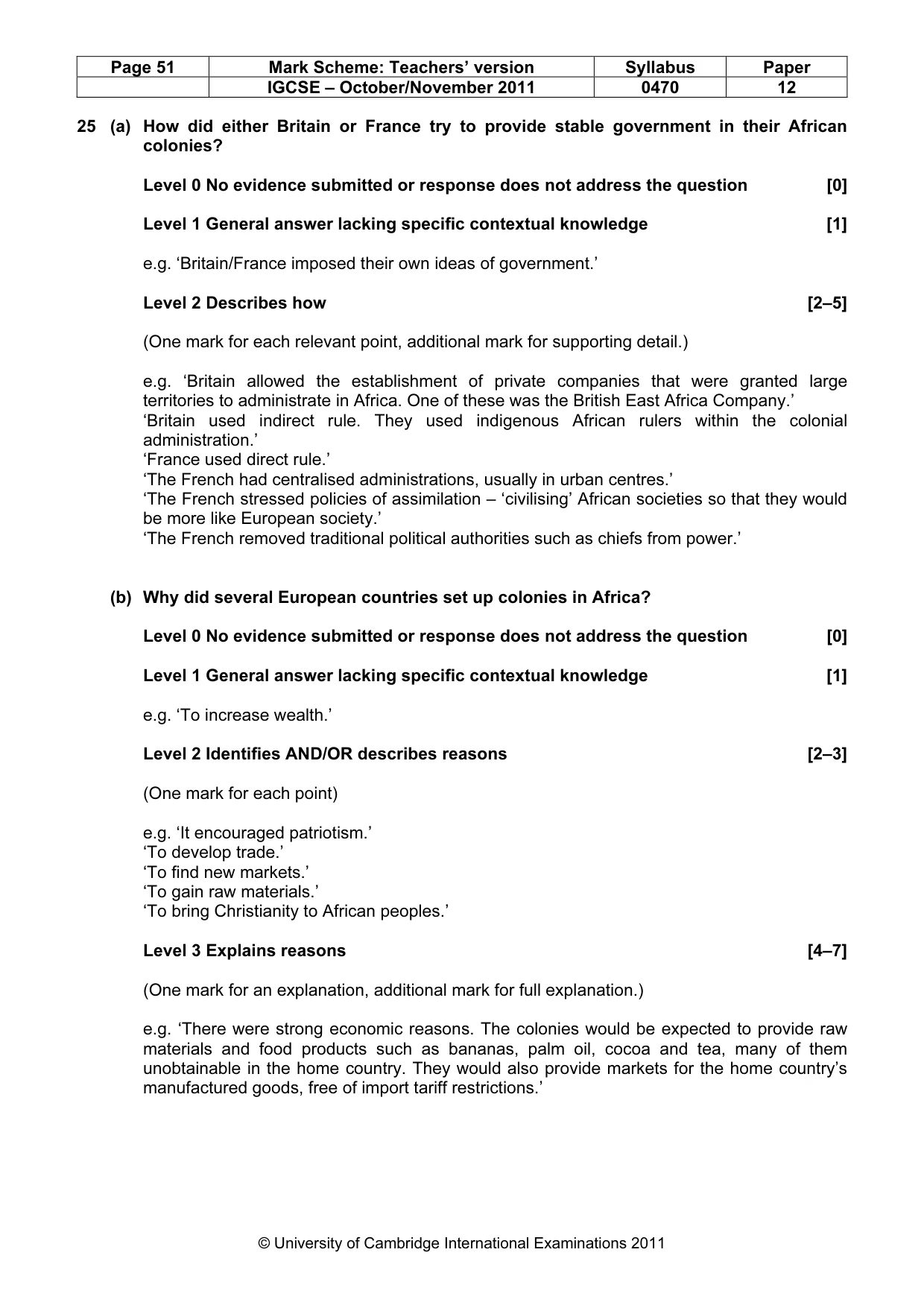 Mark scheme, page 51 of 52