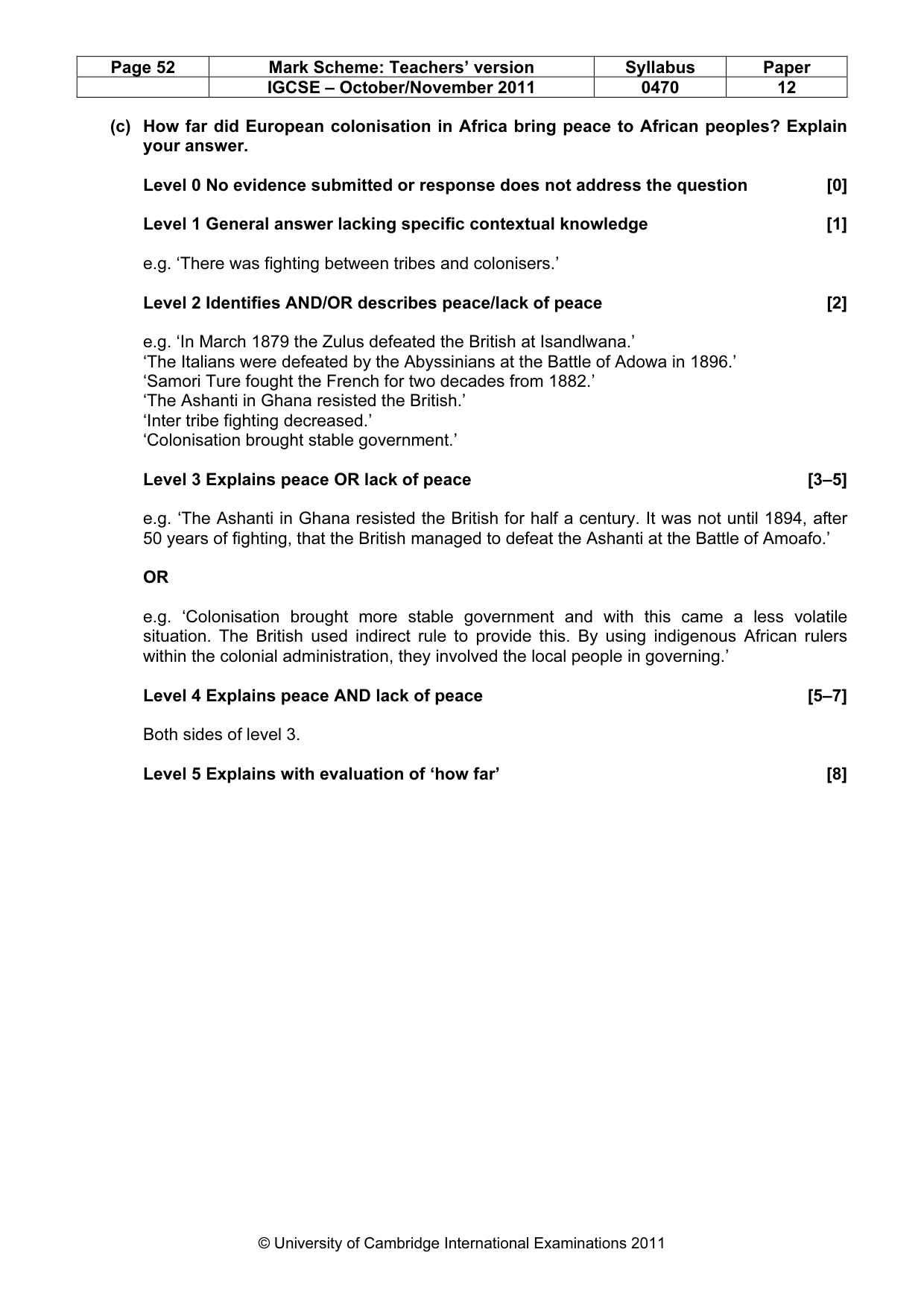 Mark scheme, page 52 of 52