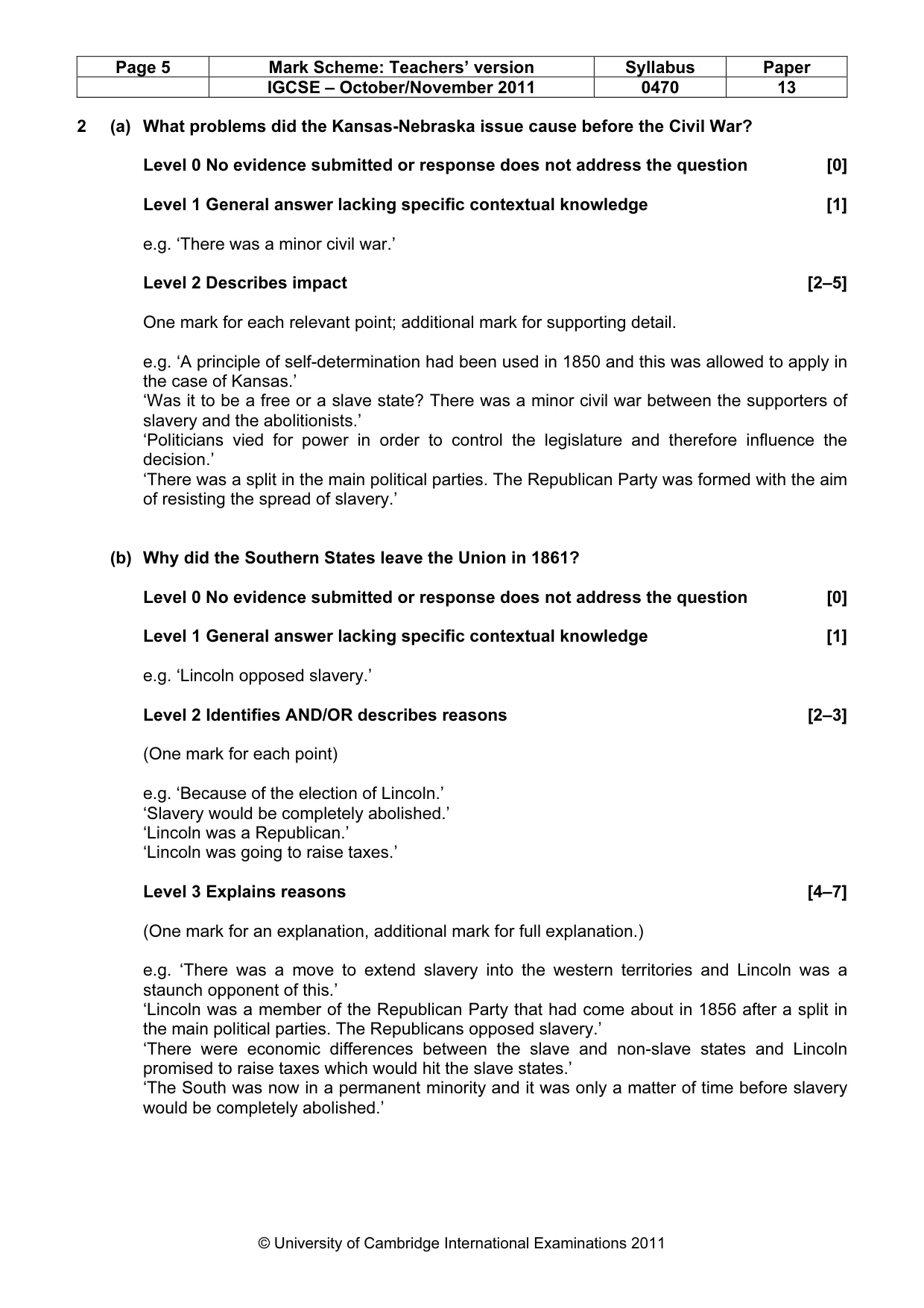 Mark scheme, page 5 of 58