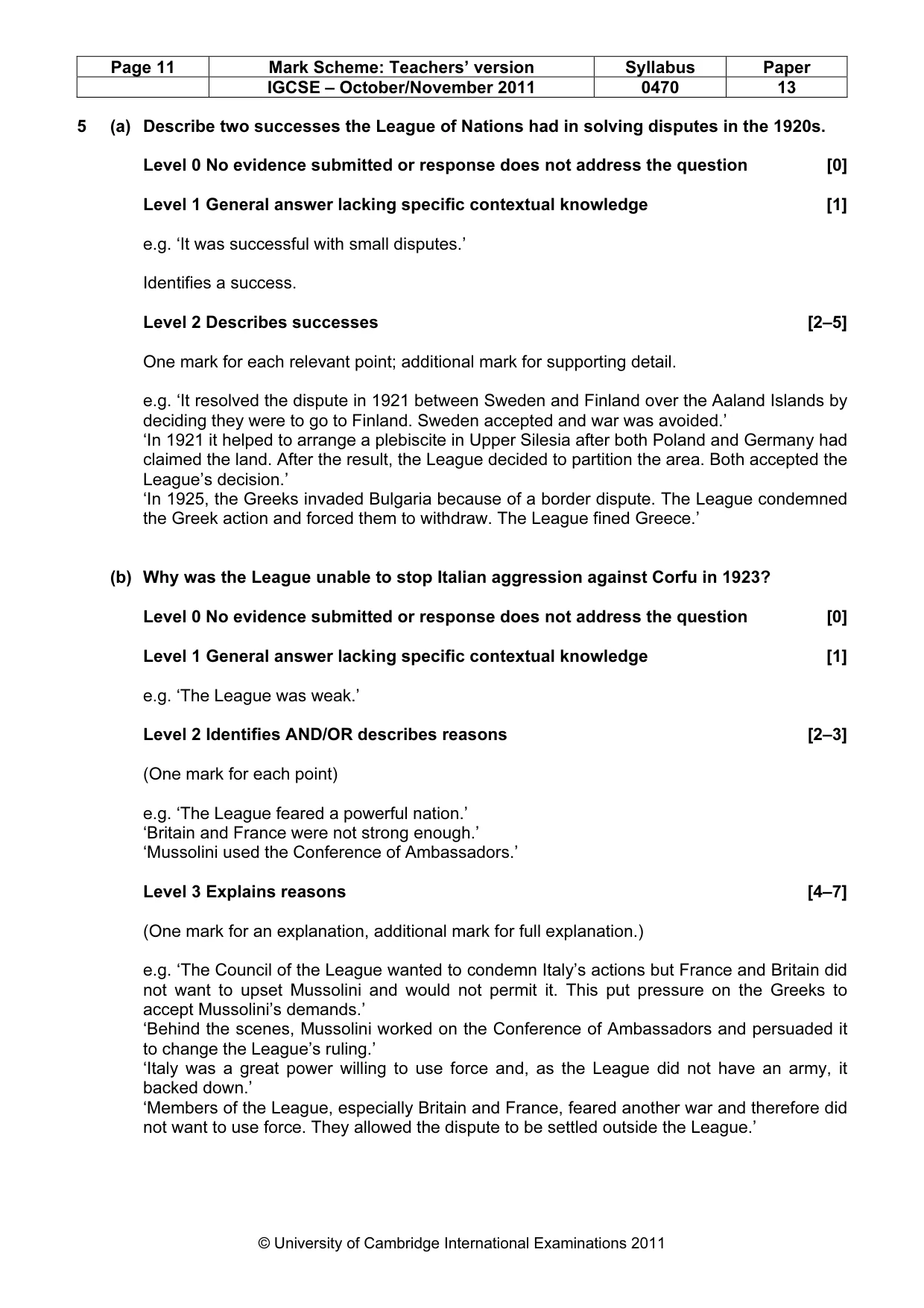 Mark scheme, page 11 of 58
