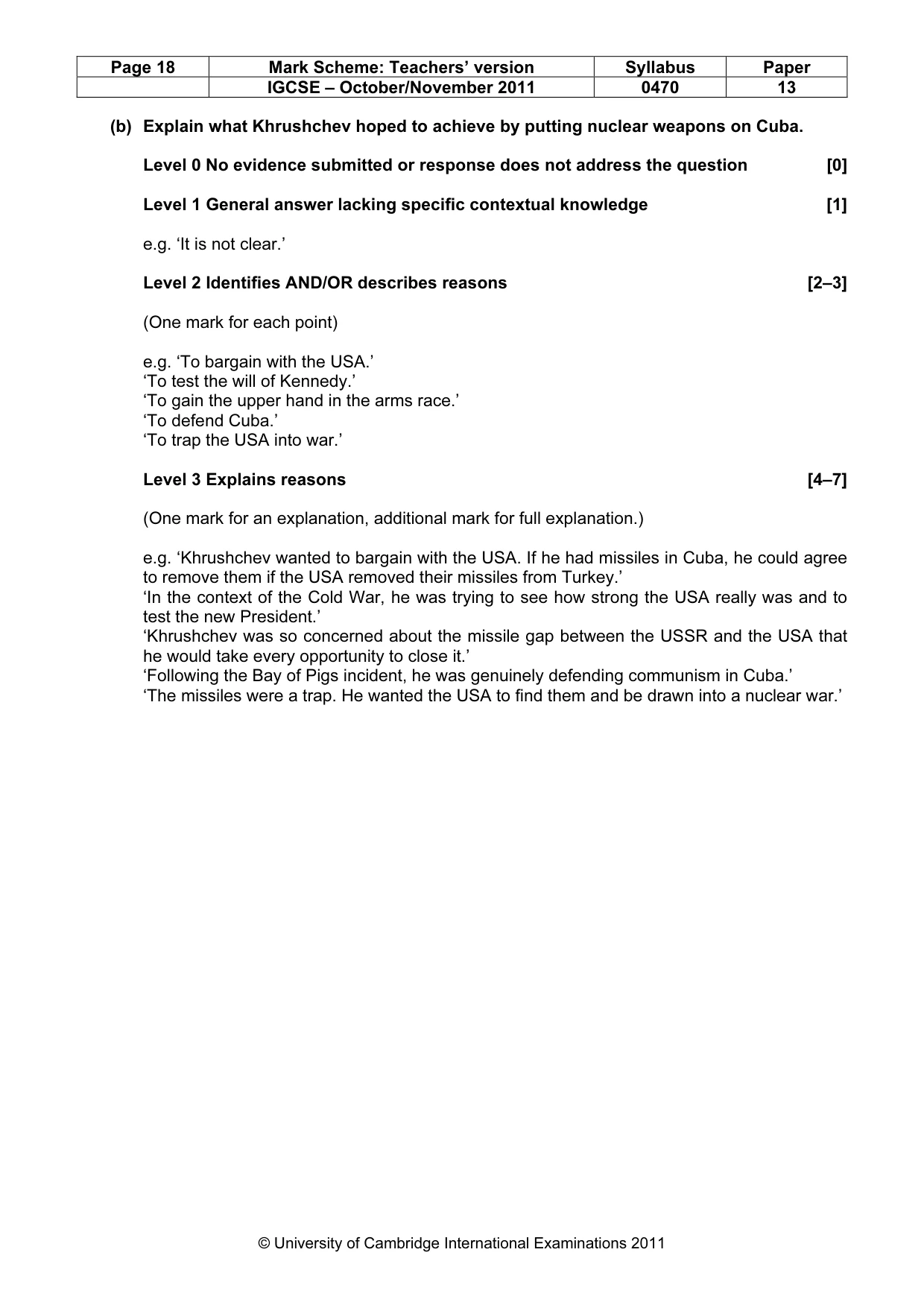 Mark scheme, page 18 of 58