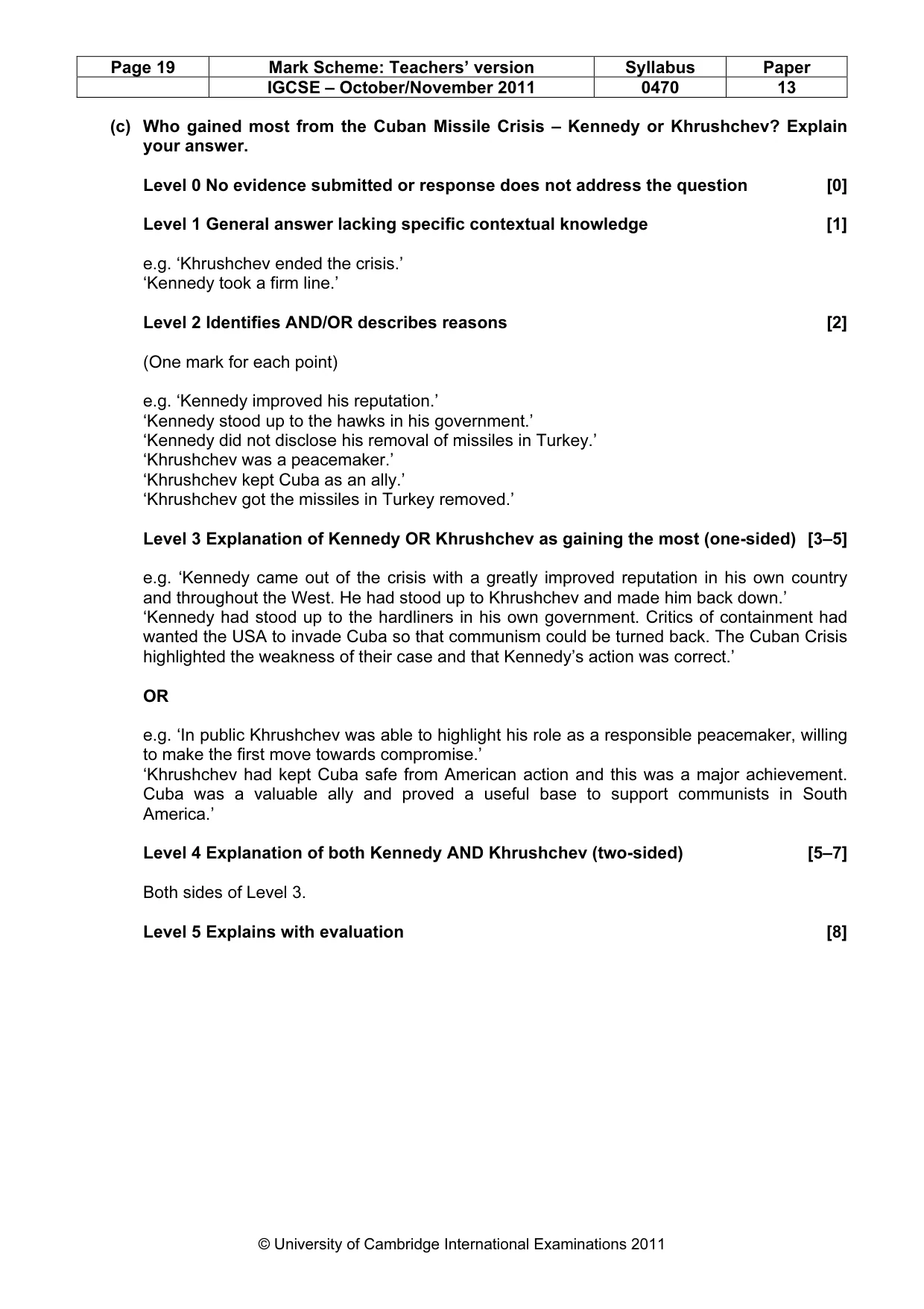 Mark scheme, page 19 of 58