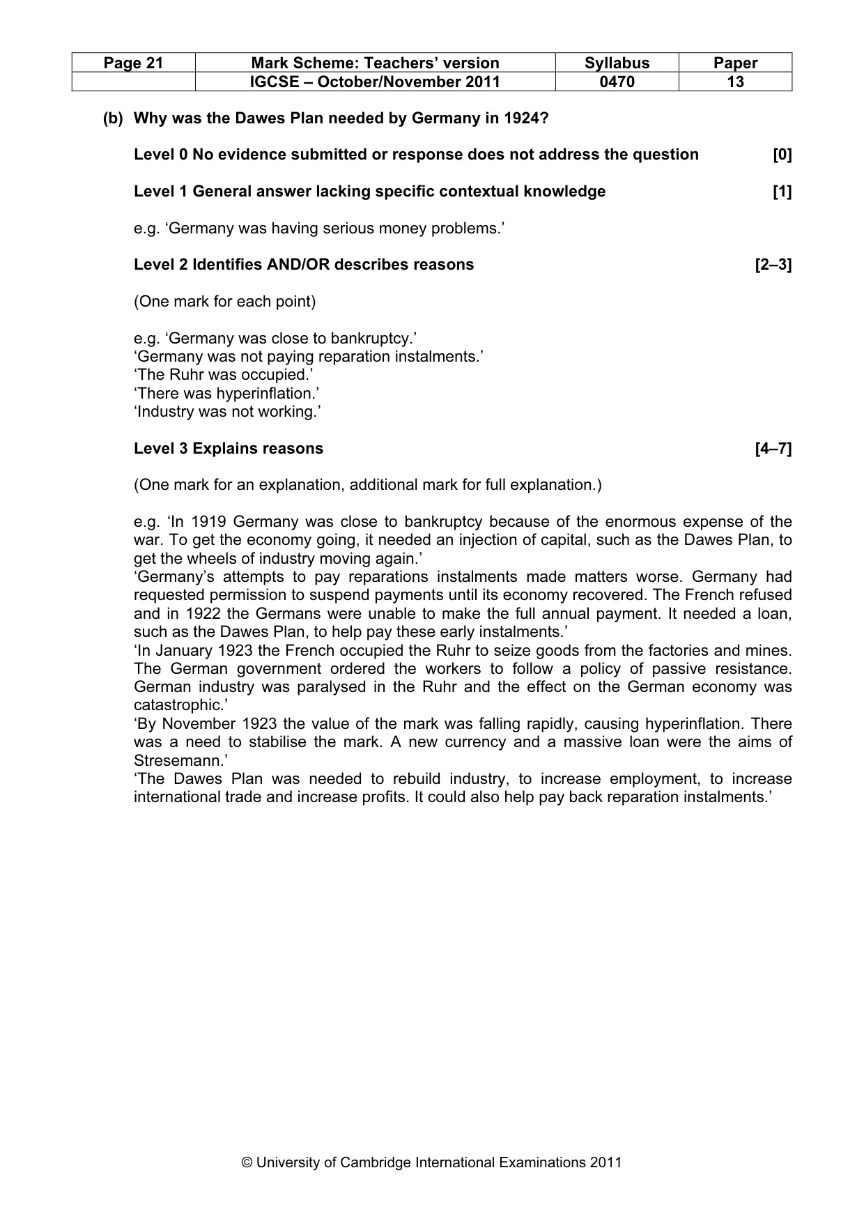 Mark scheme, page 21 of 58