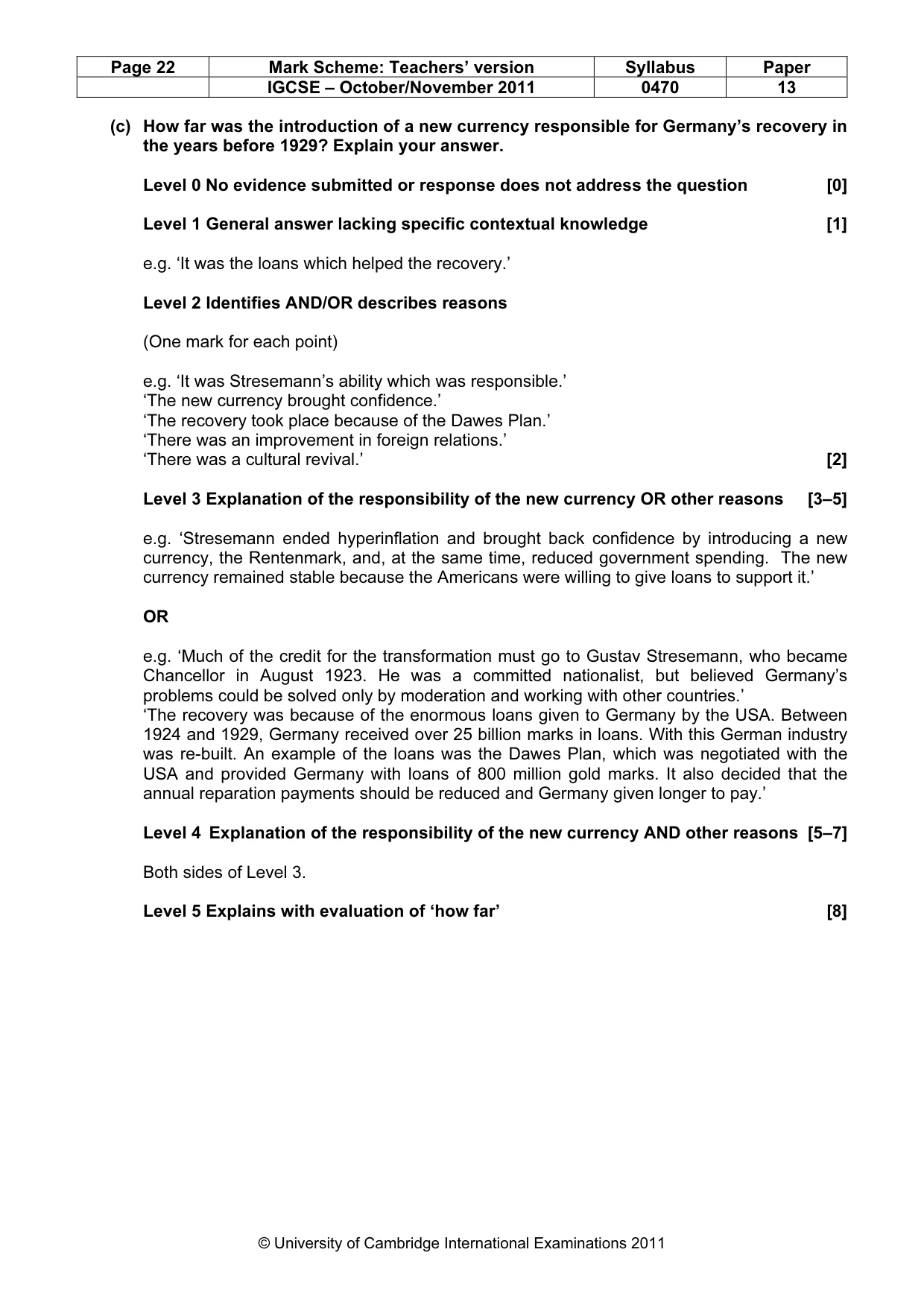 Mark scheme, page 22 of 58