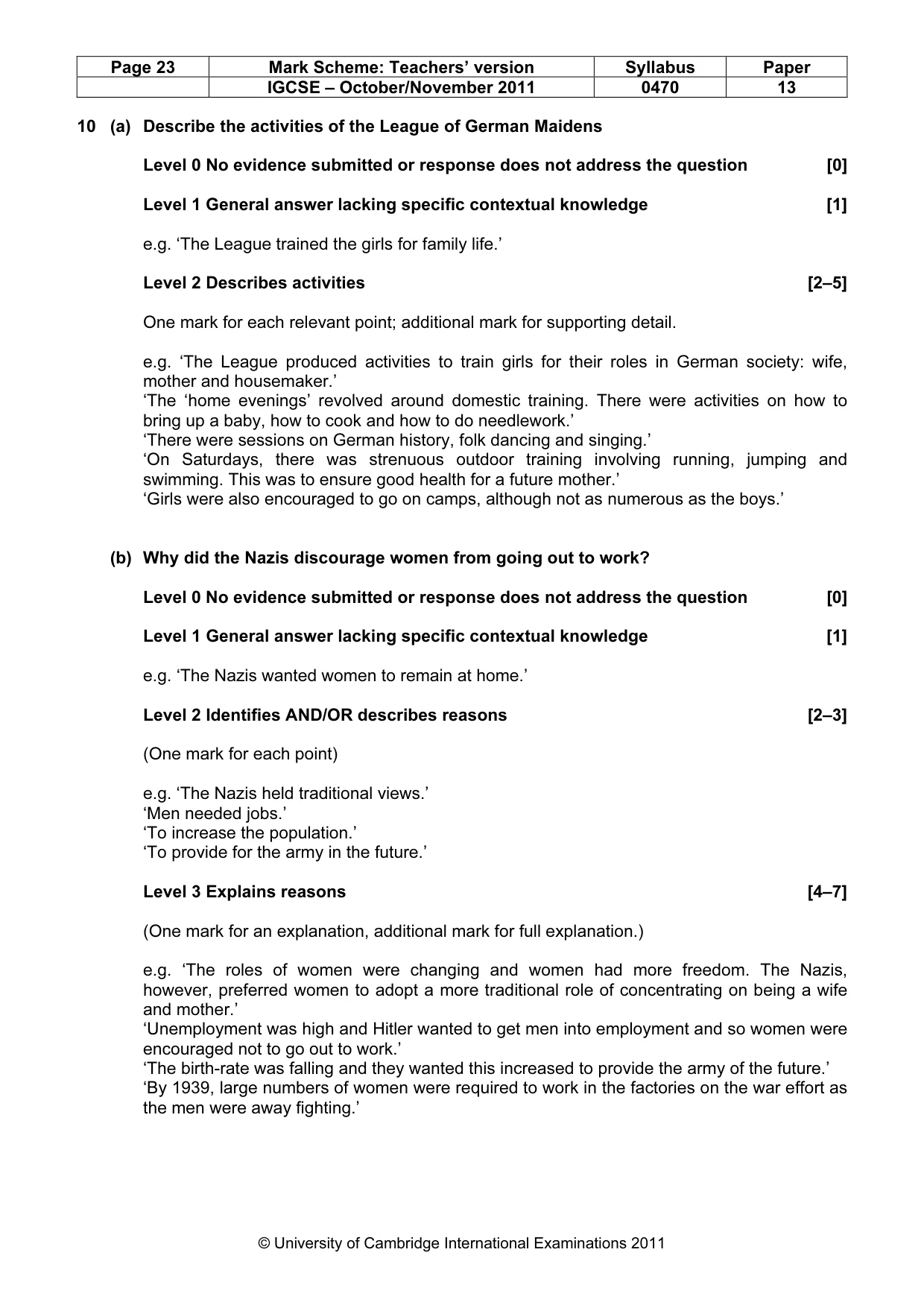 Mark scheme, page 23 of 58