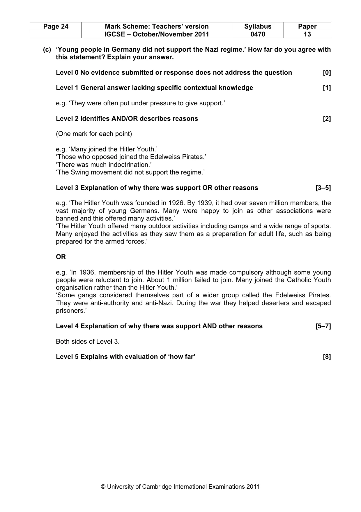 Mark scheme, page 24 of 58