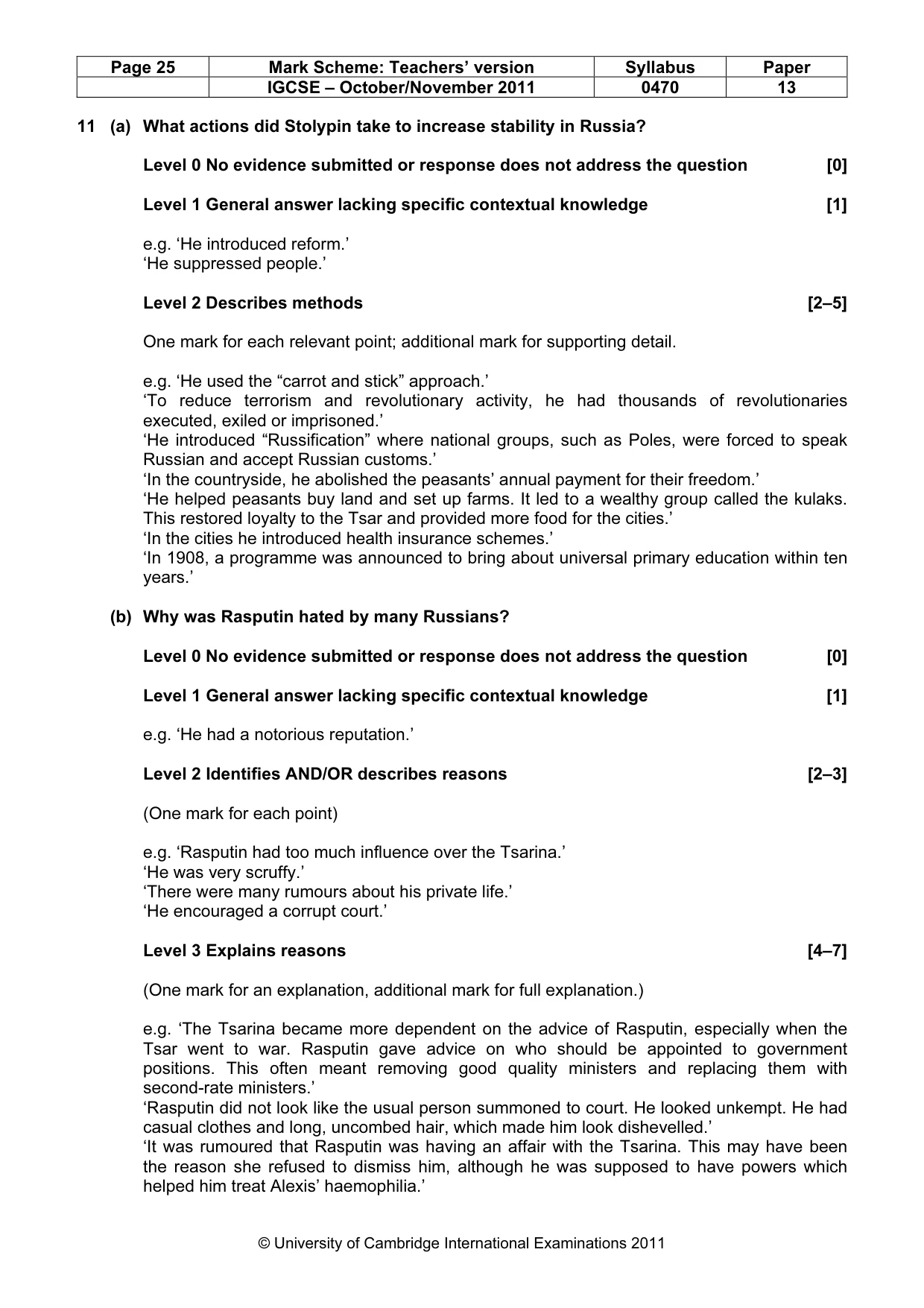 Mark scheme, page 25 of 58