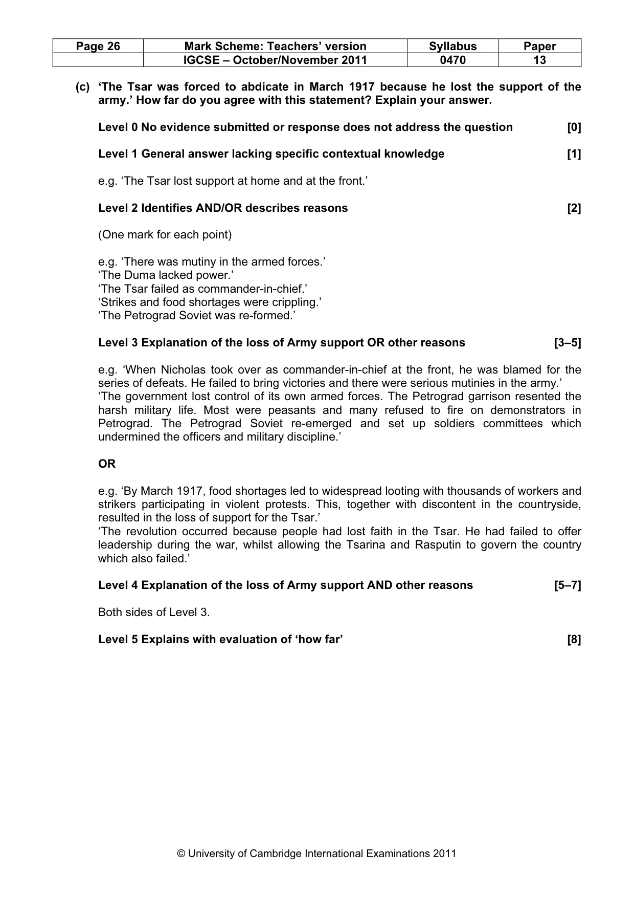 Mark scheme, page 26 of 58