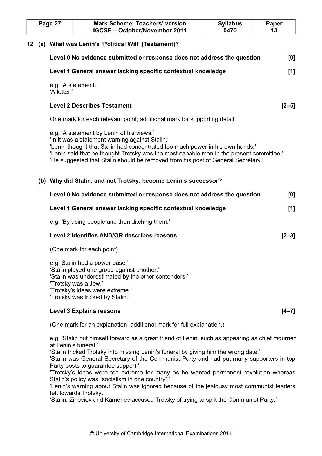 Mark scheme, page 27 of 58
