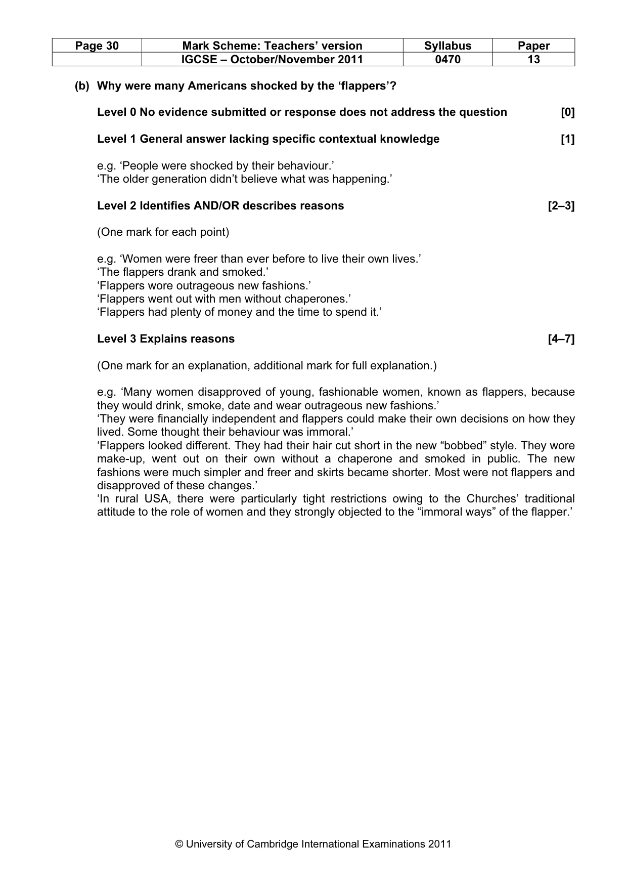 Mark scheme, page 30 of 58