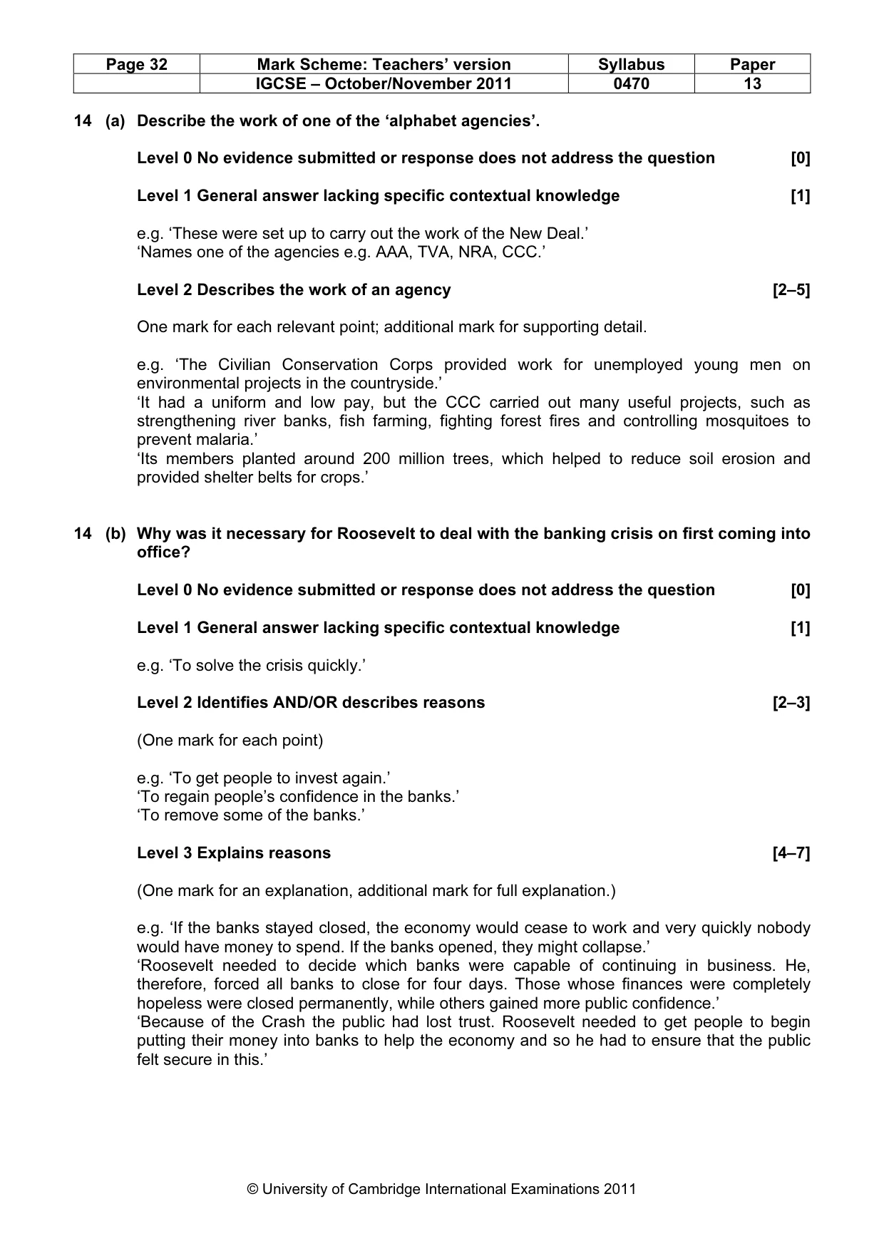 Mark scheme, page 32 of 58
